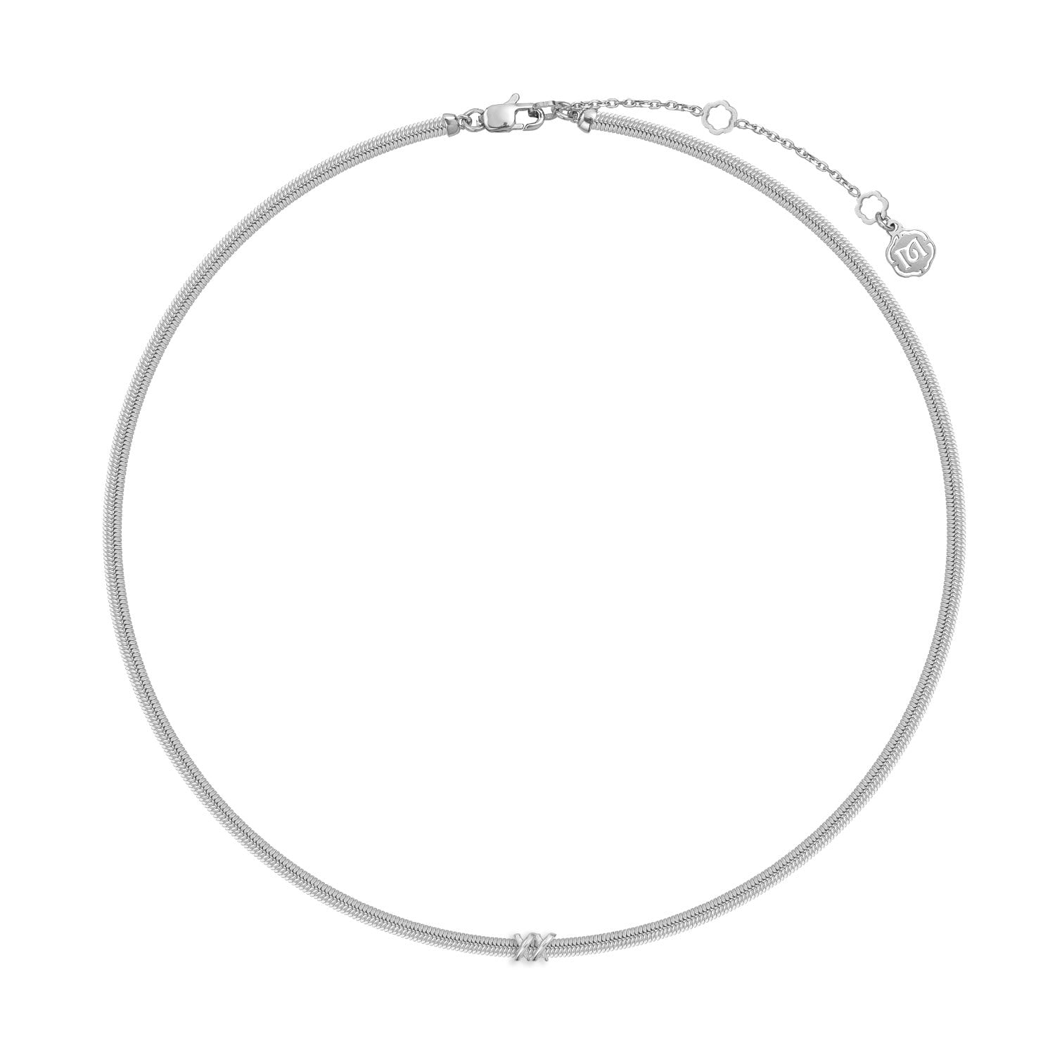 Minimalism Boa Snake Chain Necklace S - Silver