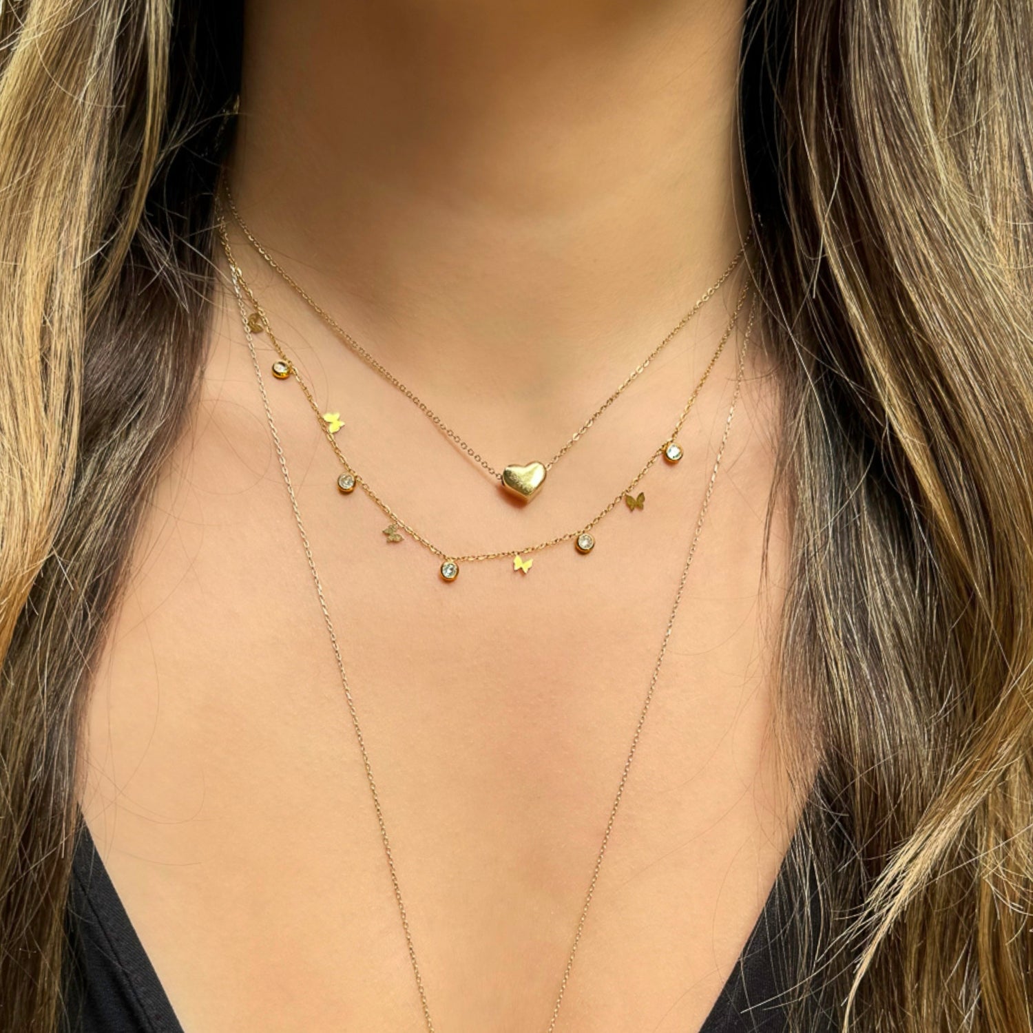 Hope Butterfly Gold & Diamond Necklace - Gold