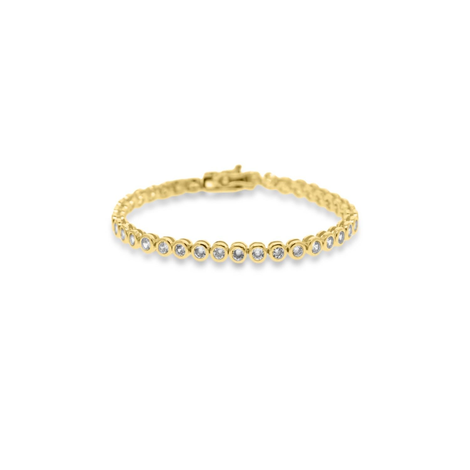 Mira Tennis Round Zirconia Stone Chain Bracelet