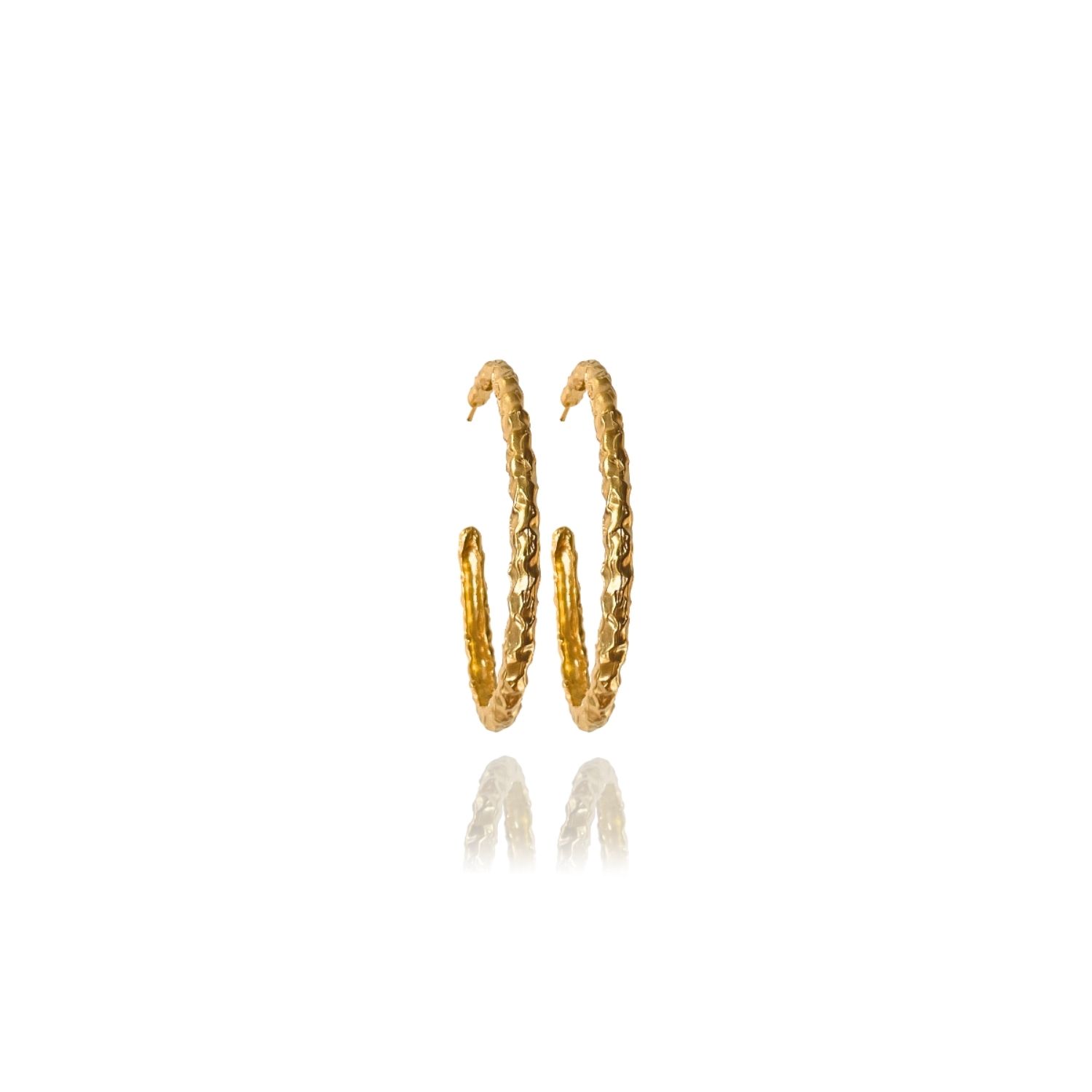 Misy Amorphous Oval Big Hoop Gold Earrings