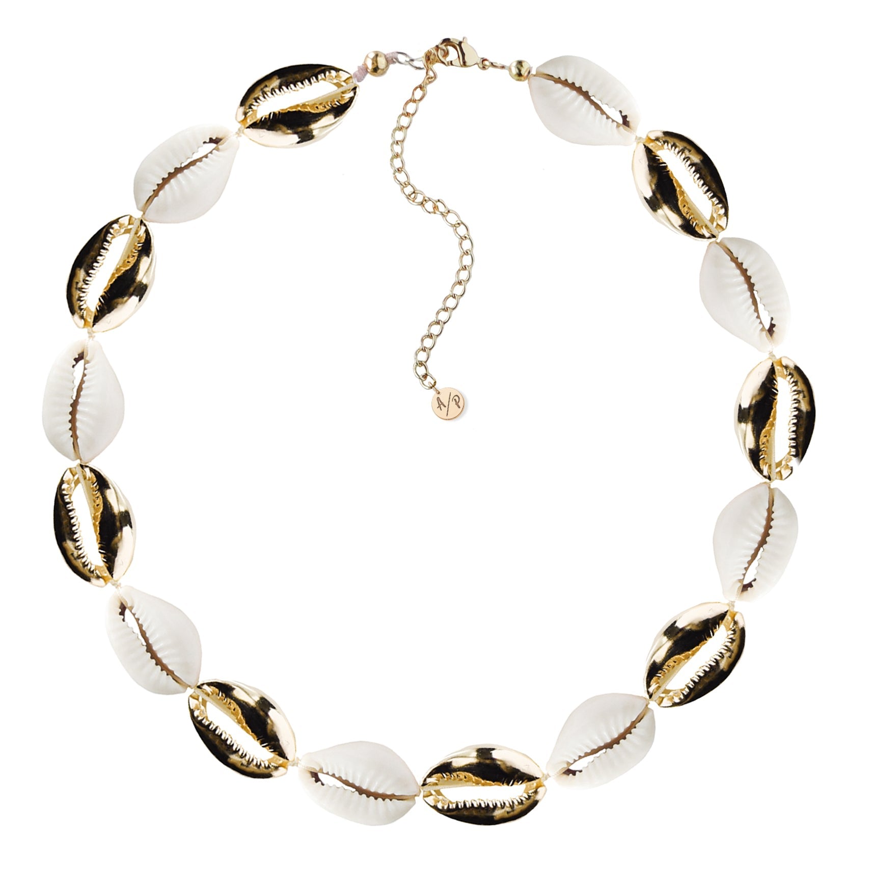 Mixed Mini Metal Shell Accent Choker - Gold Plated