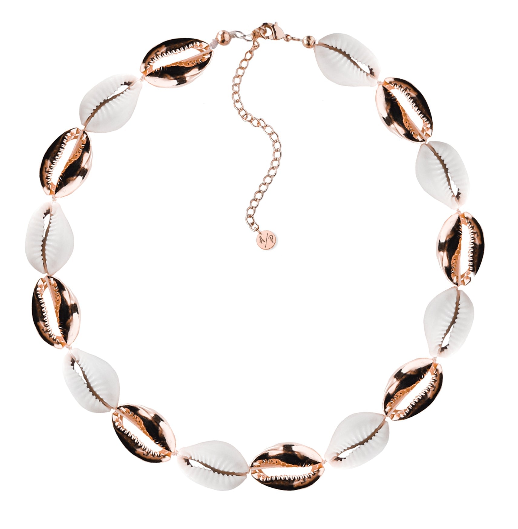 Mixed Mini Metal Shell Accent Choker - Rose Gold