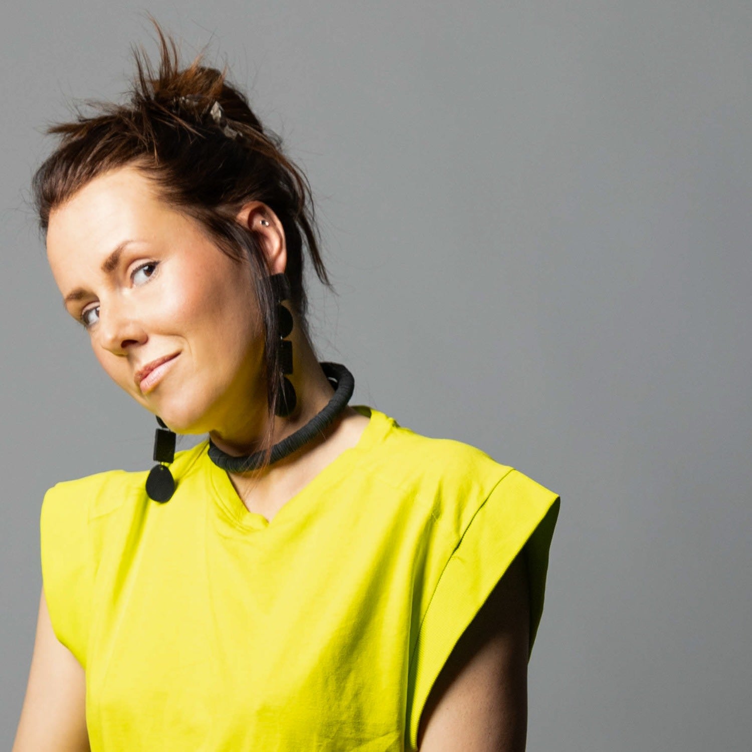 Mixed Texture Leather Drop Earrings