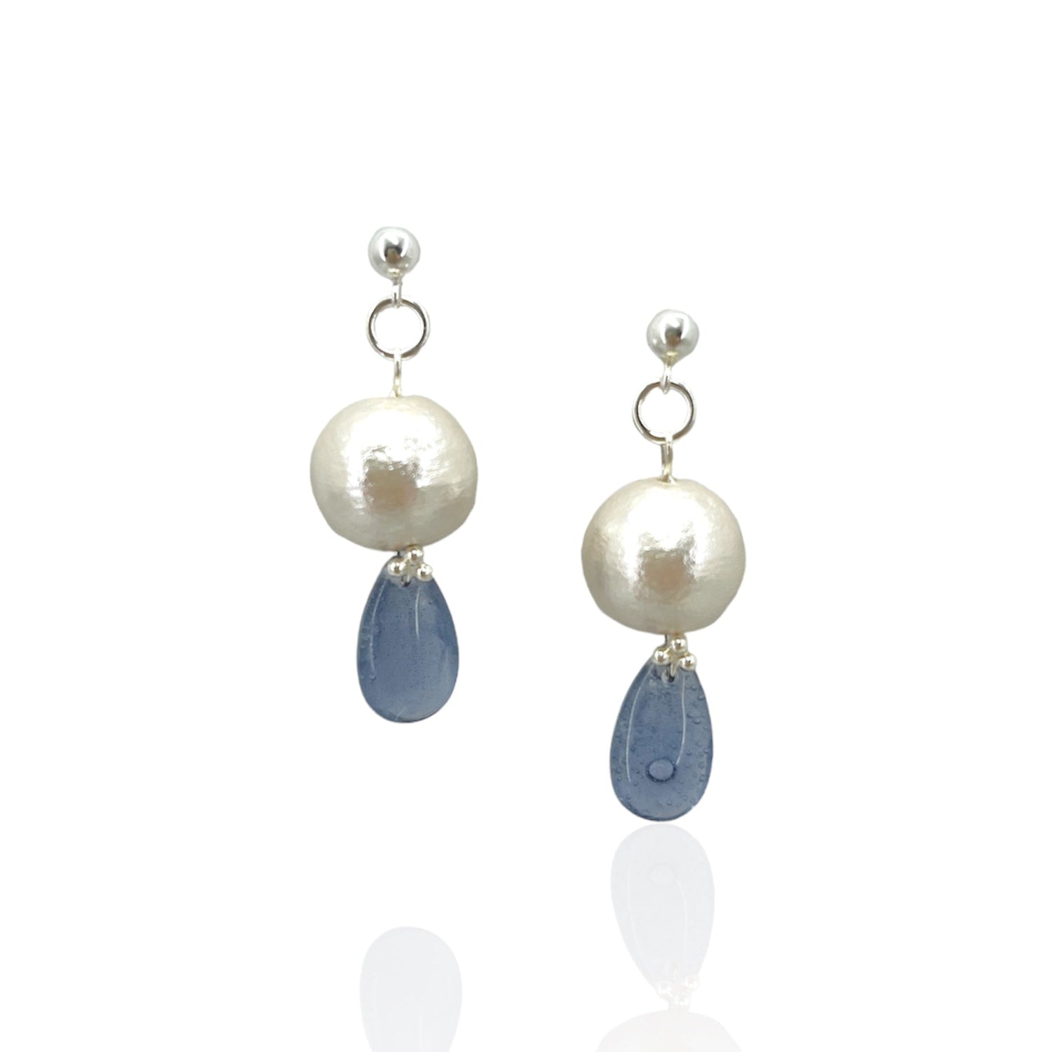 Miyuki Pearl Dangle Earrings Aegean