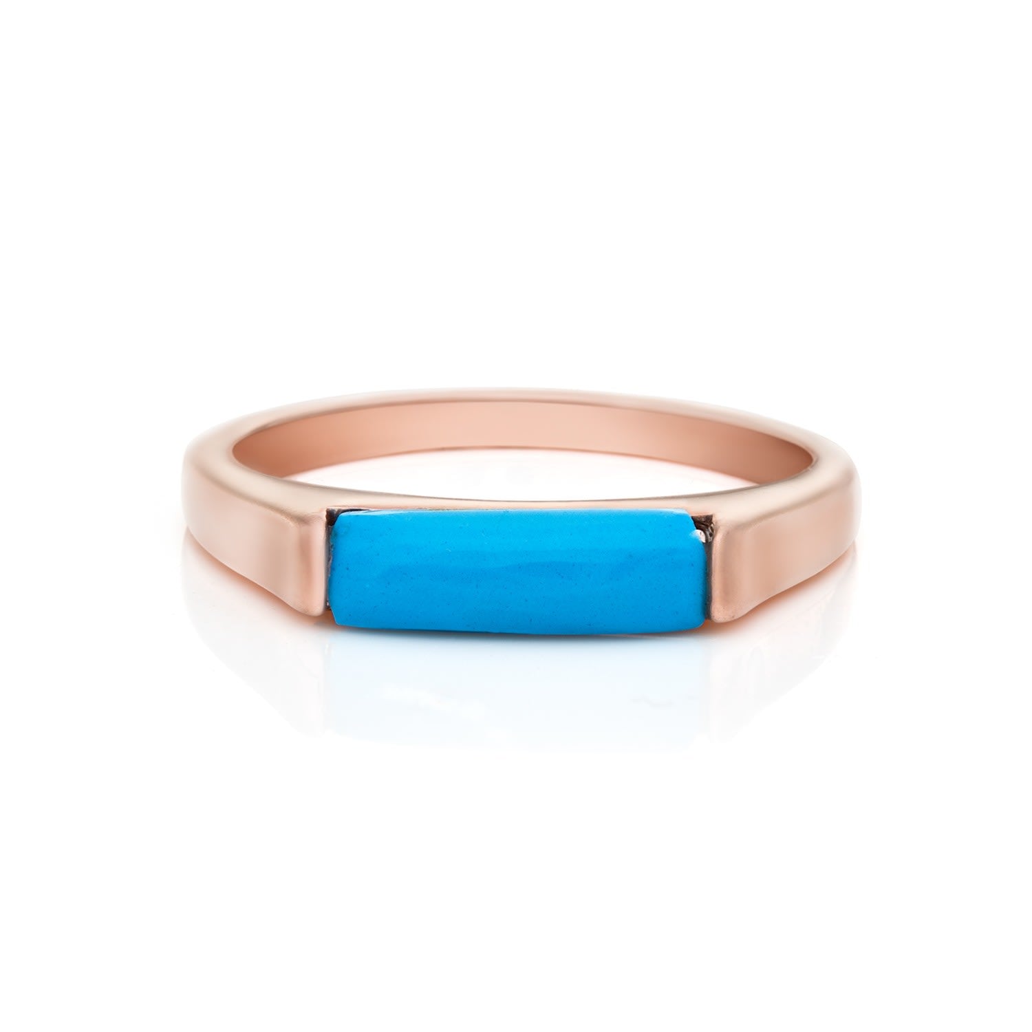 14K Gold Plated Slim Stacking Ring - Blue & Gold