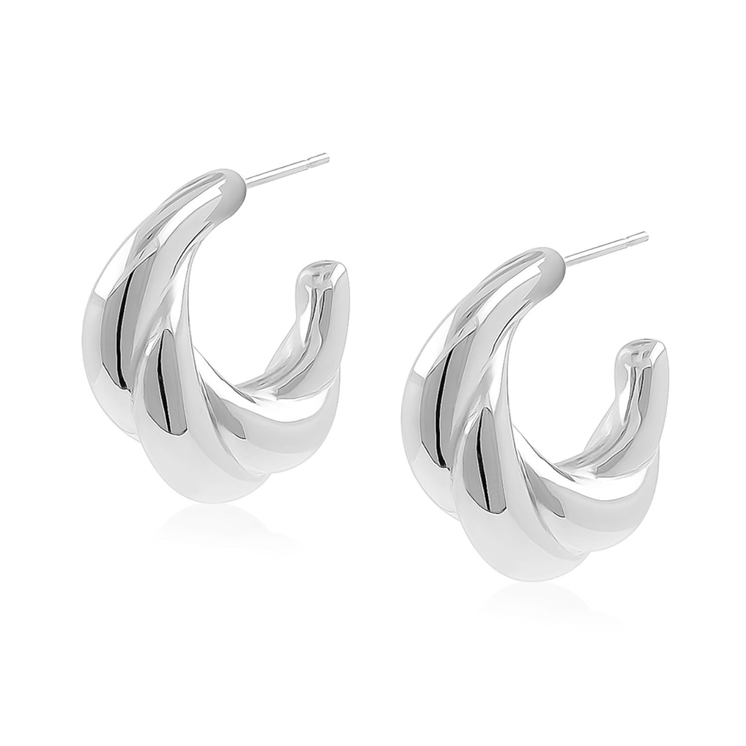 Silver Croissant Du Matin Earrings