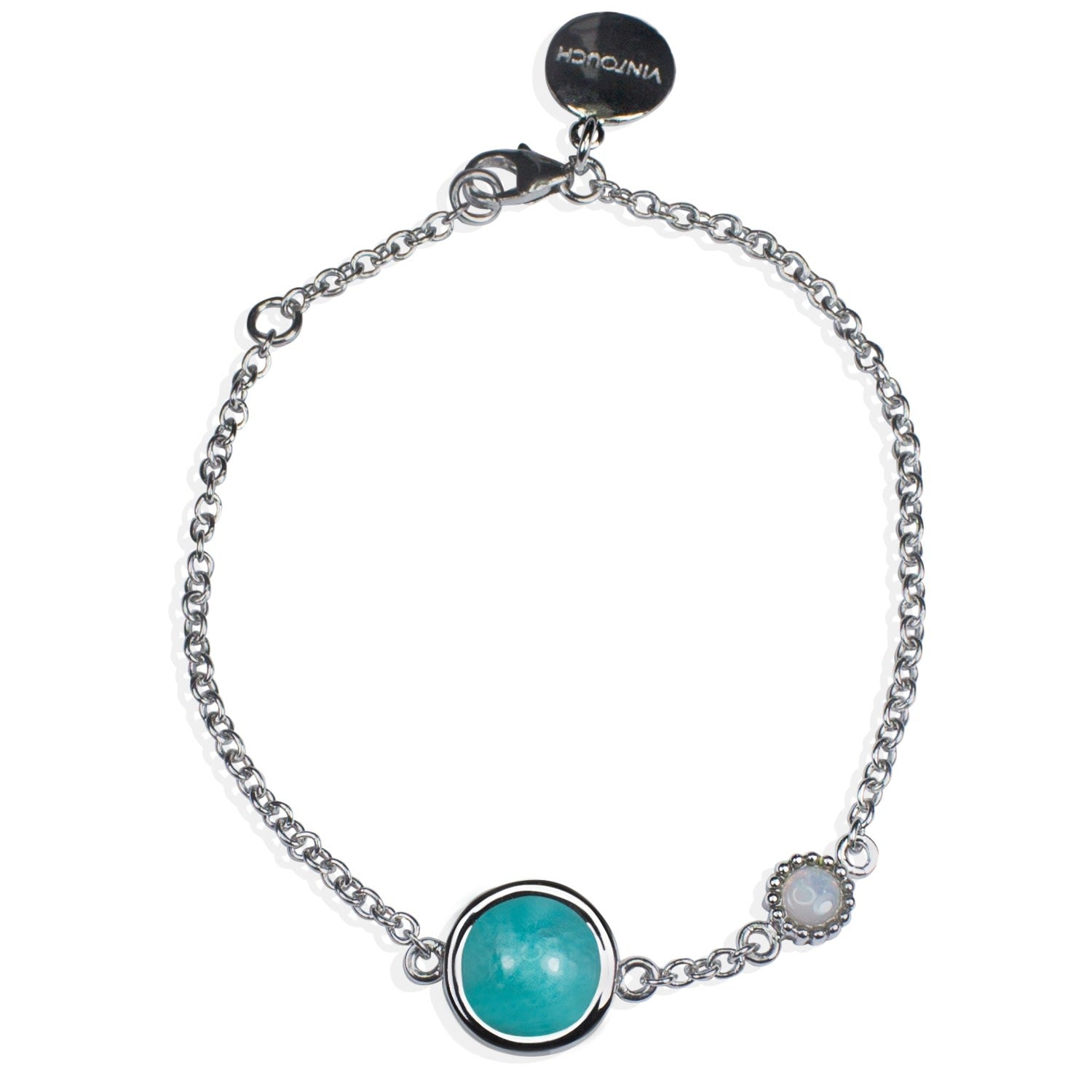 Satellite Sterling Silver Amazonite & Opal Bracelet