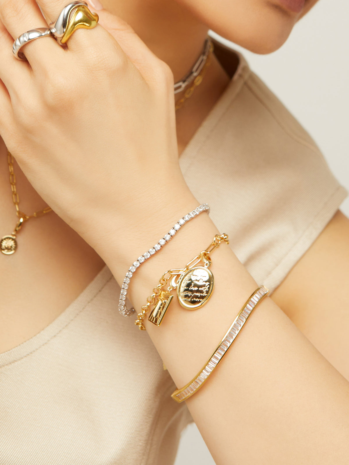 Mantra Locket Gold Charm