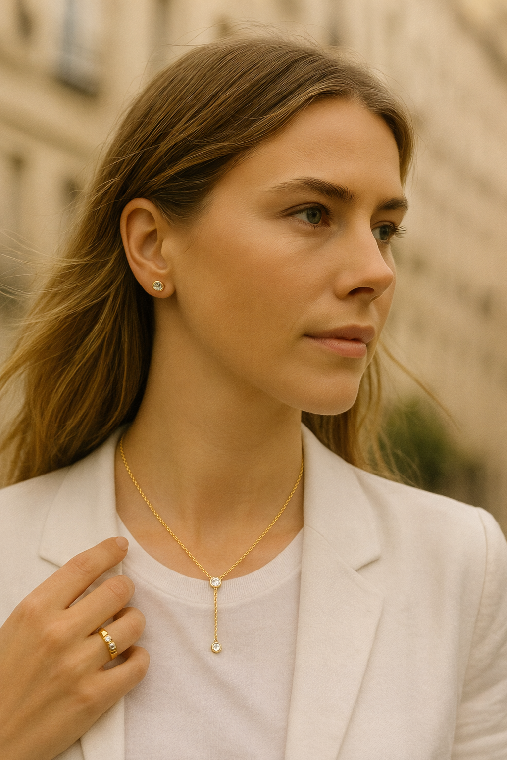 Aurora Three Bezel Diamond Necklace