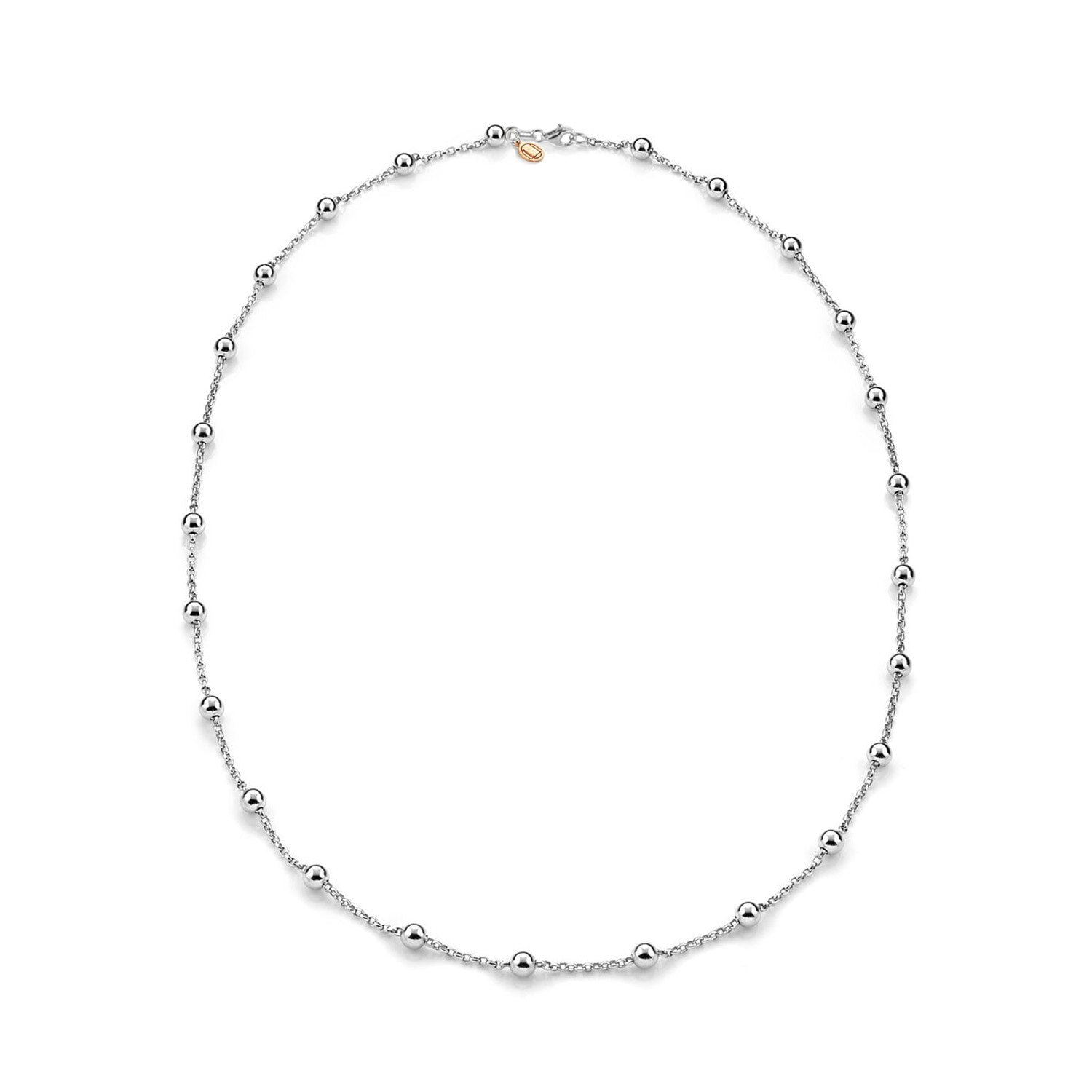 Modern Necklace In Sterling Silver With Polished Beads