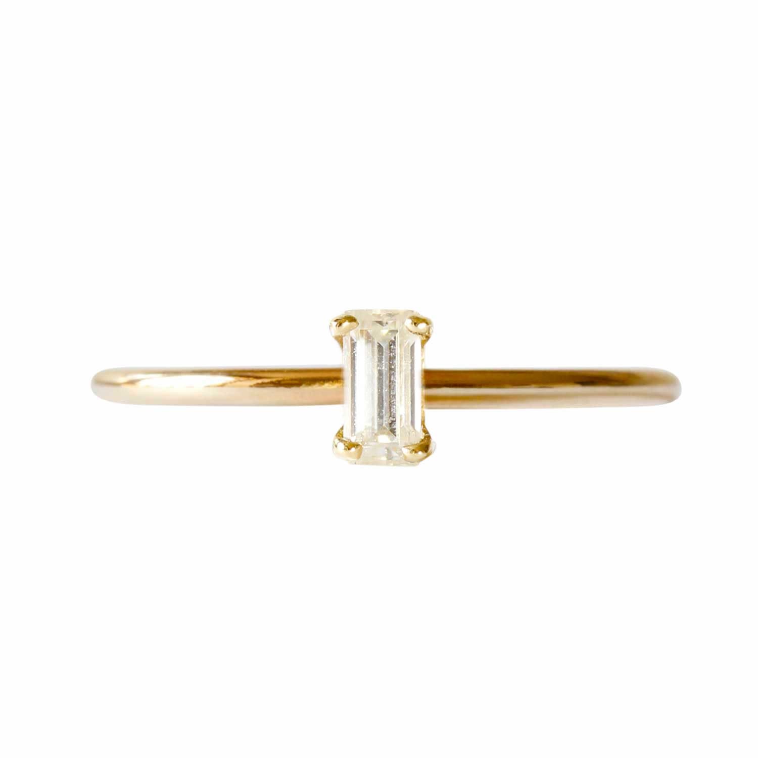Moissanite Baguette Ring - Gold