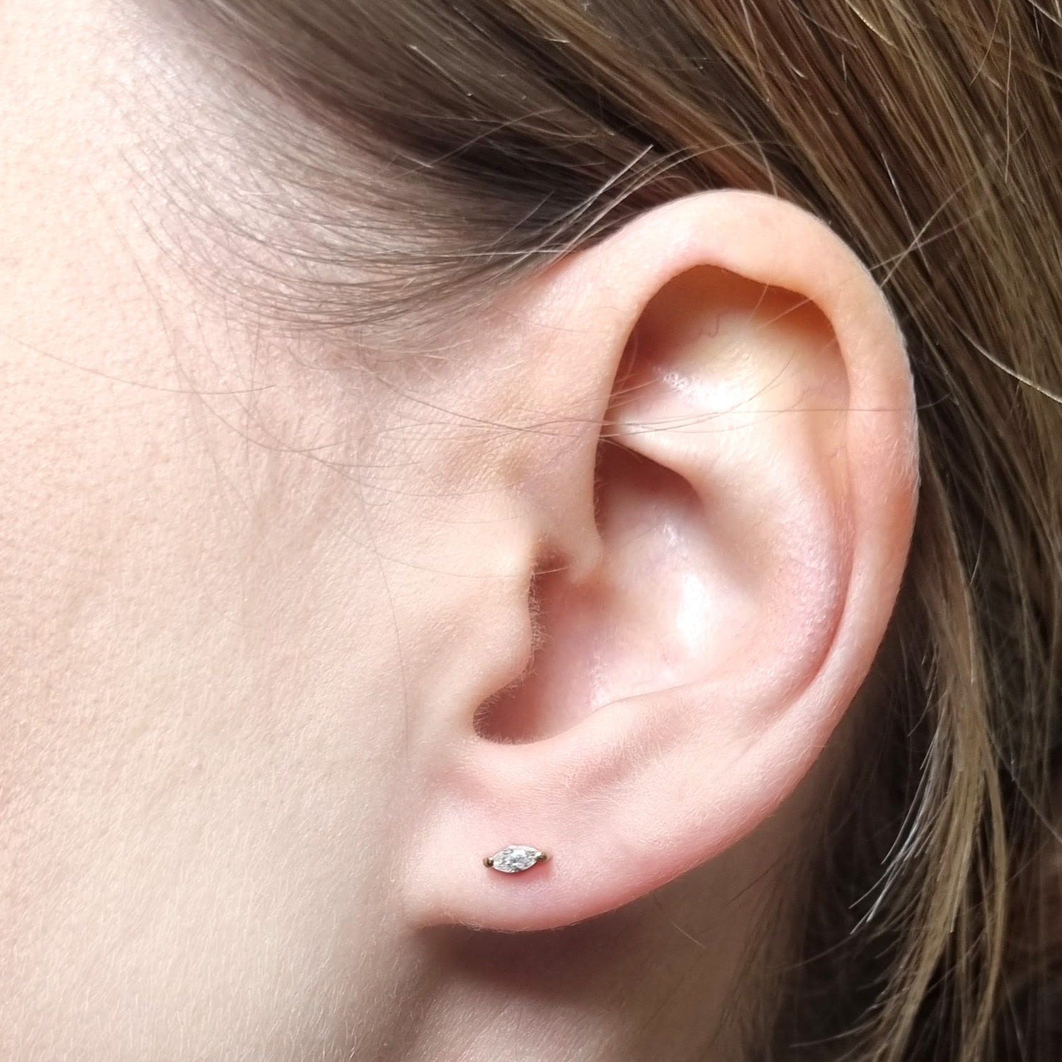 Moissanite Marquise Earrings - Silver