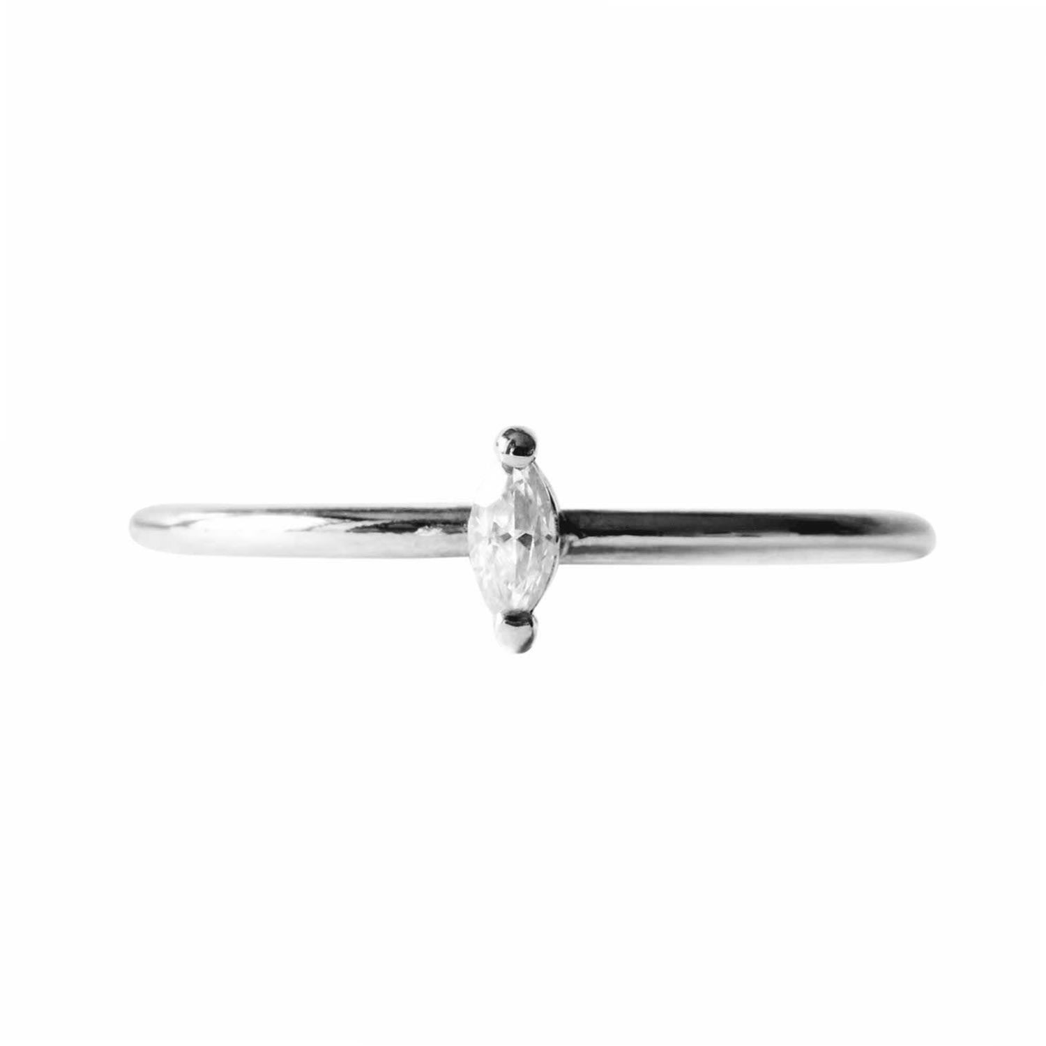 Moissanite Marquise Ring - Silver