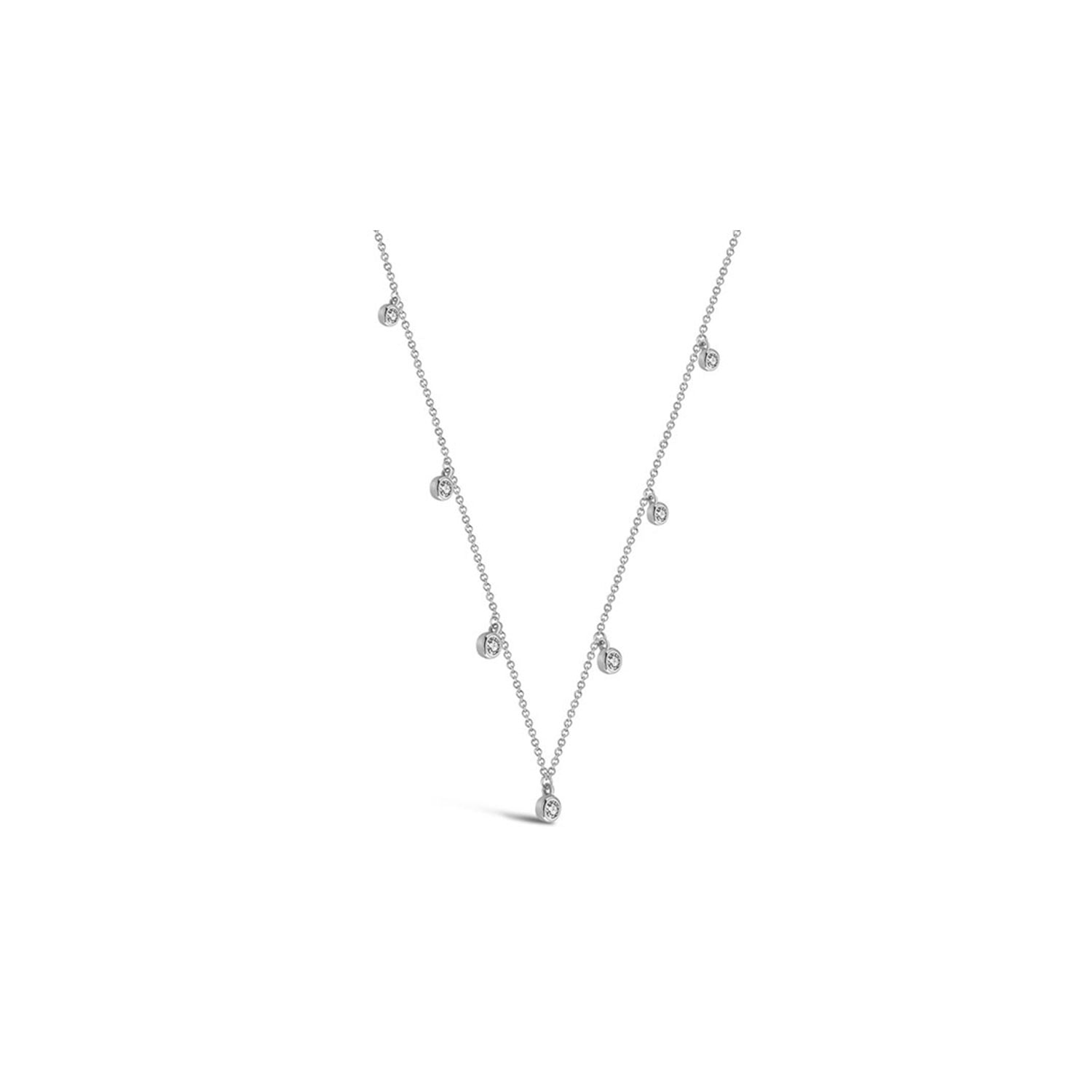 18K White Gold By The Yard Diamond Necklace