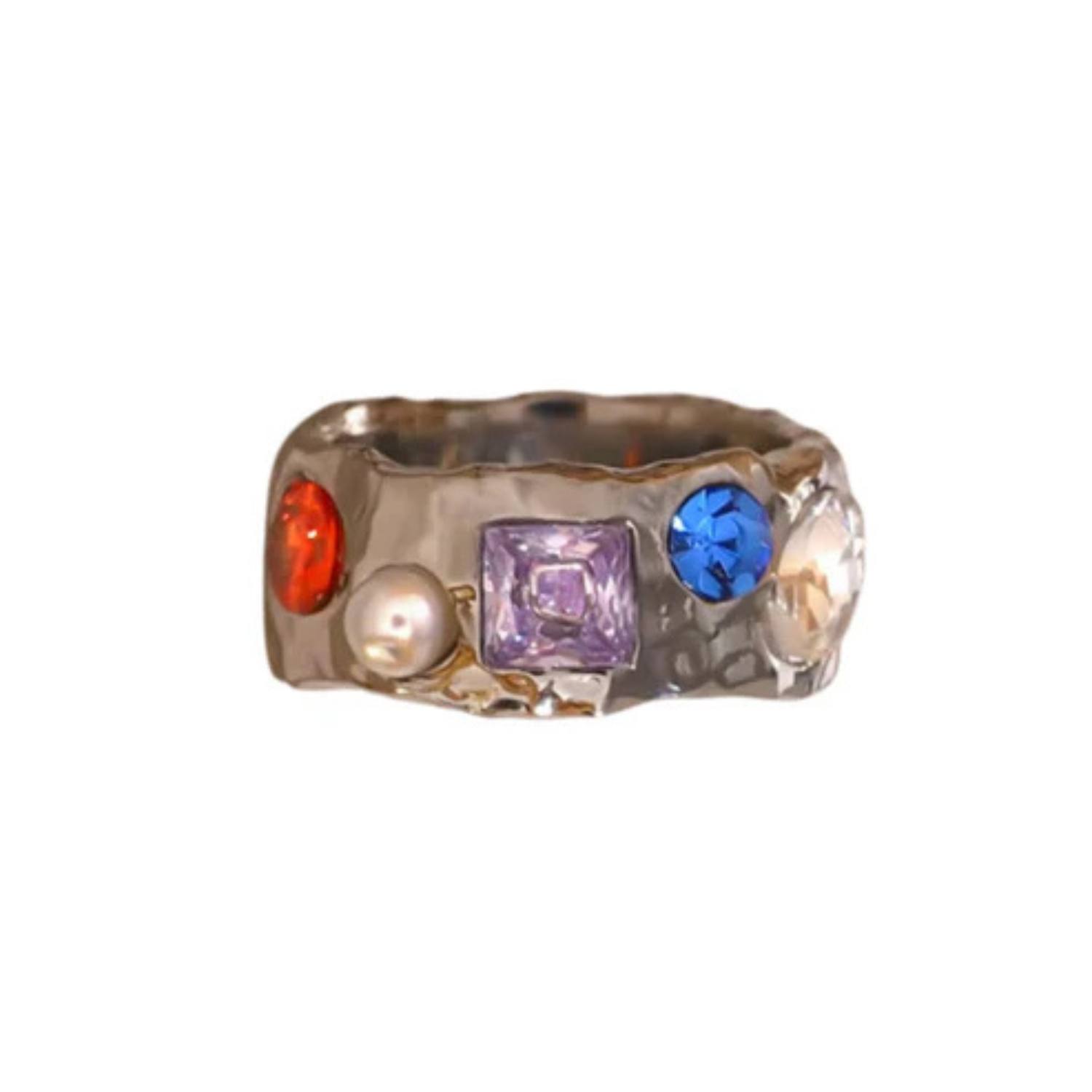 Mokkie's Gemstone Ring In Silver