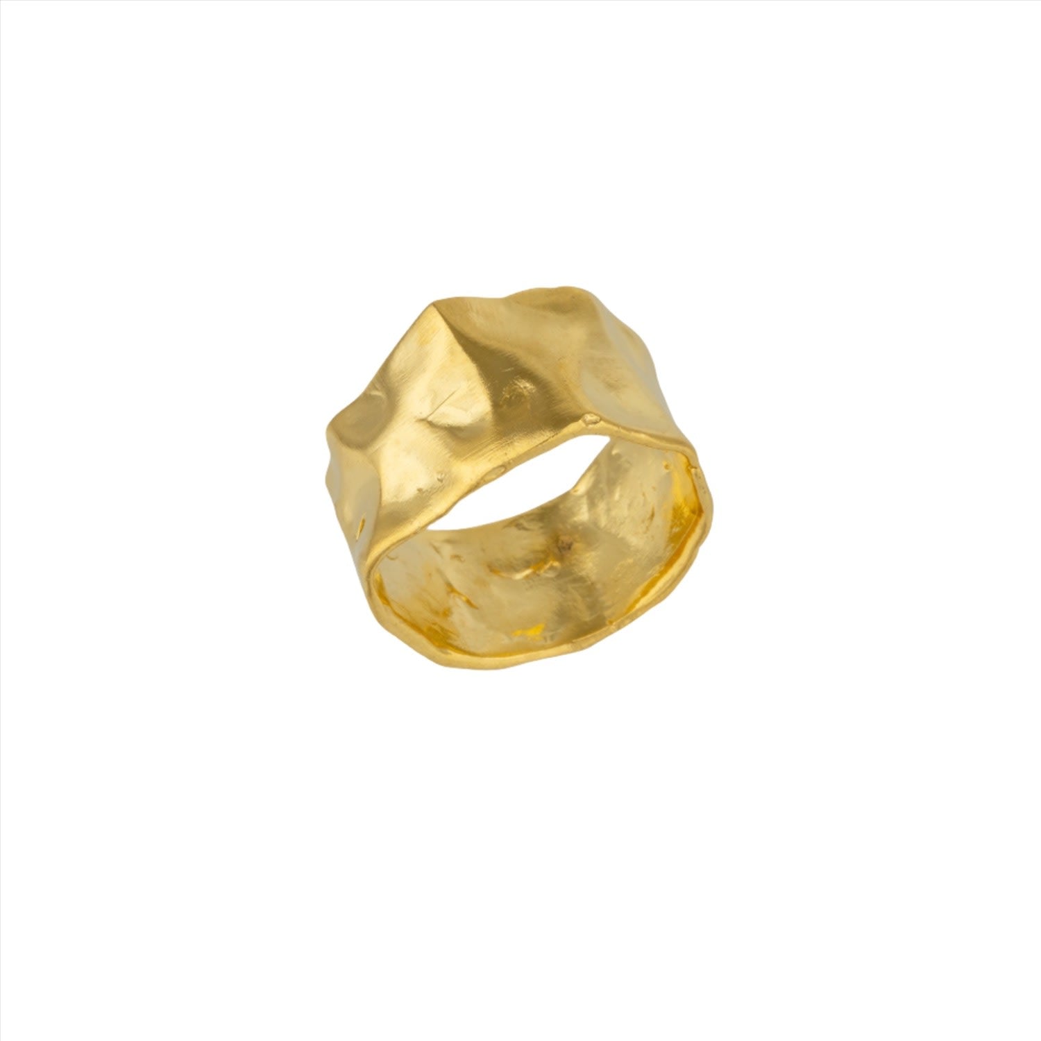 Molten Gold Fluid Wave Ring