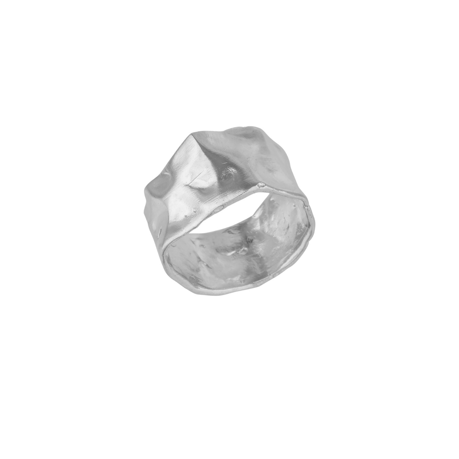 Molten Silver Fluid Wave Ring