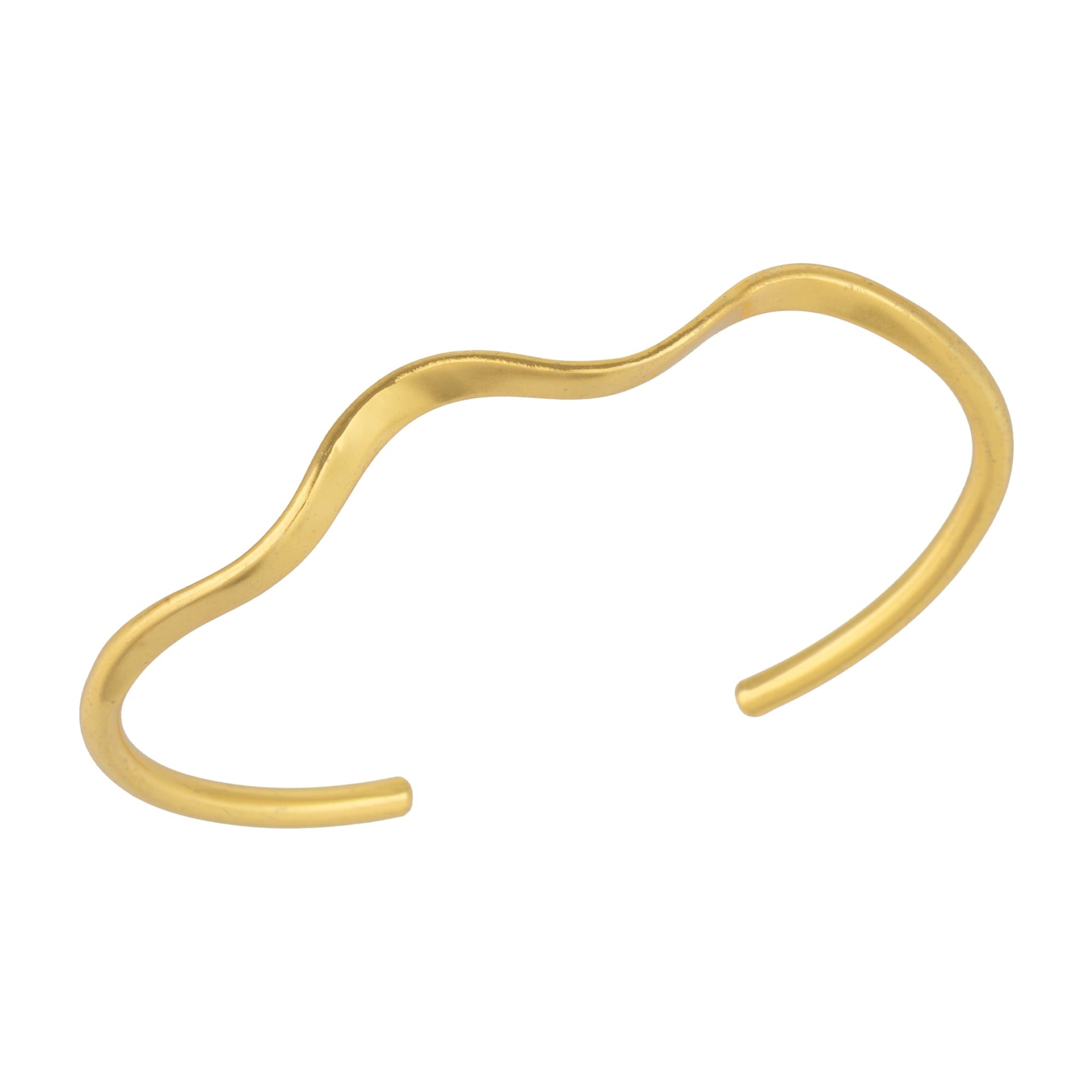 Molten Wavy Cuff Bangle Gold Bracelet