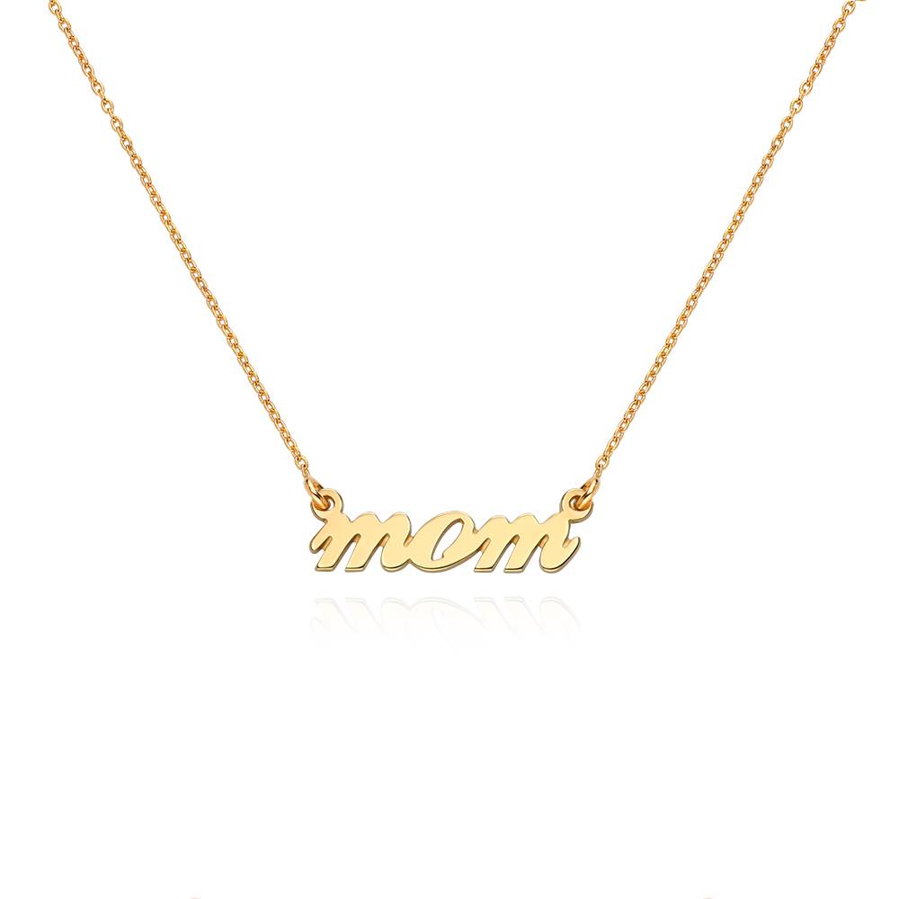 Mom Cursive Necklace in 18K Gold Plating