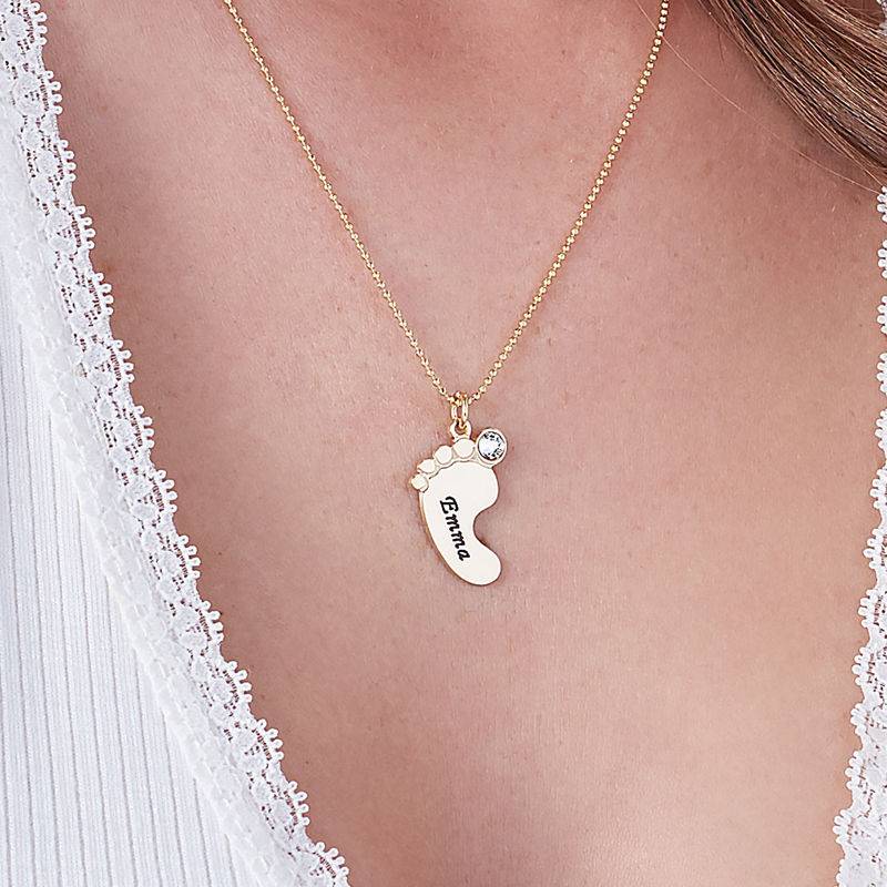 Push Present - Mom Jewelry - Baby Feet Necklace in 10K Yellow Gold