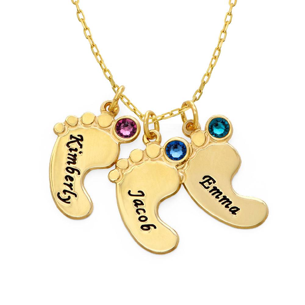 Push Present - Mom Jewelry - Baby Feet Necklace in 10K Yellow Gold