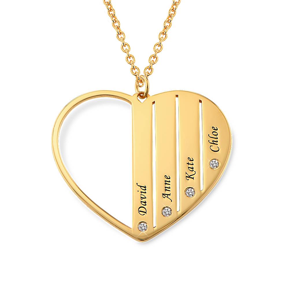 Mom Necklace in Gold Plating with Diamonds