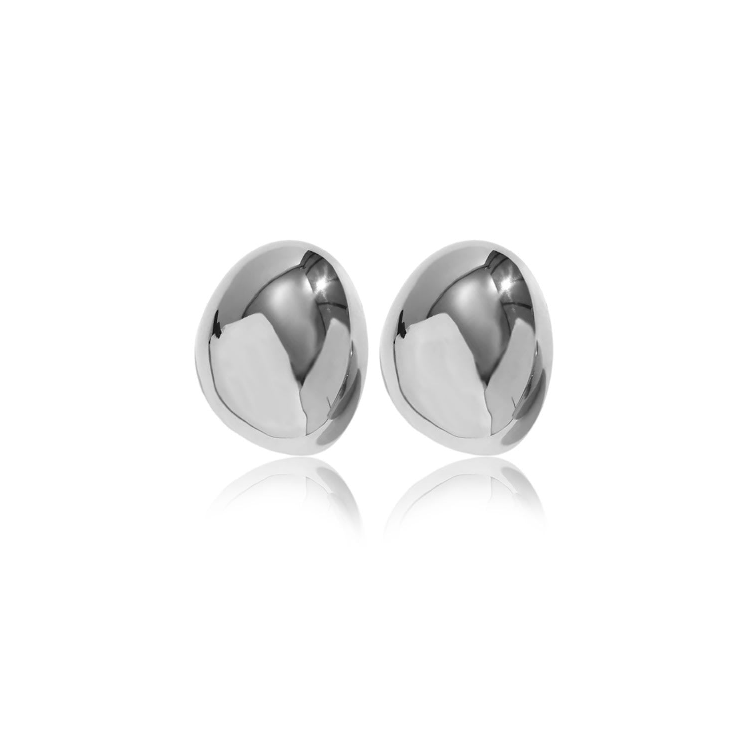 Mona Dome Earrings - Silver