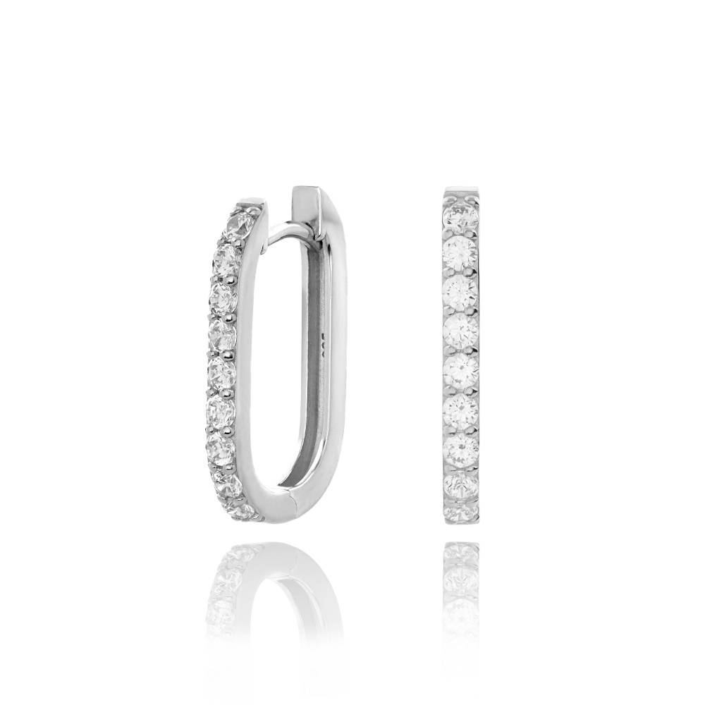 Monica CZ Huggies in Sterling Silver
