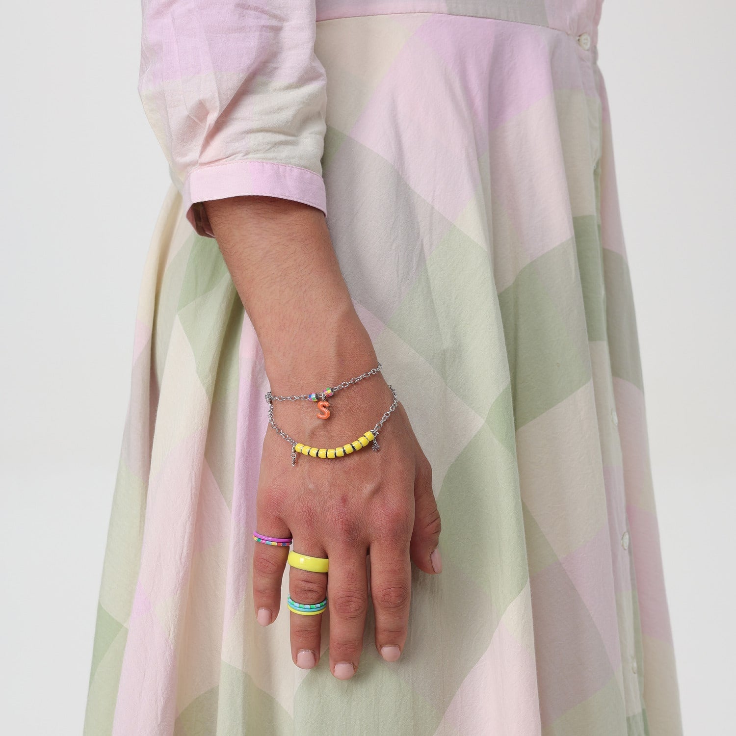 Purple Rainbow Ring Stack