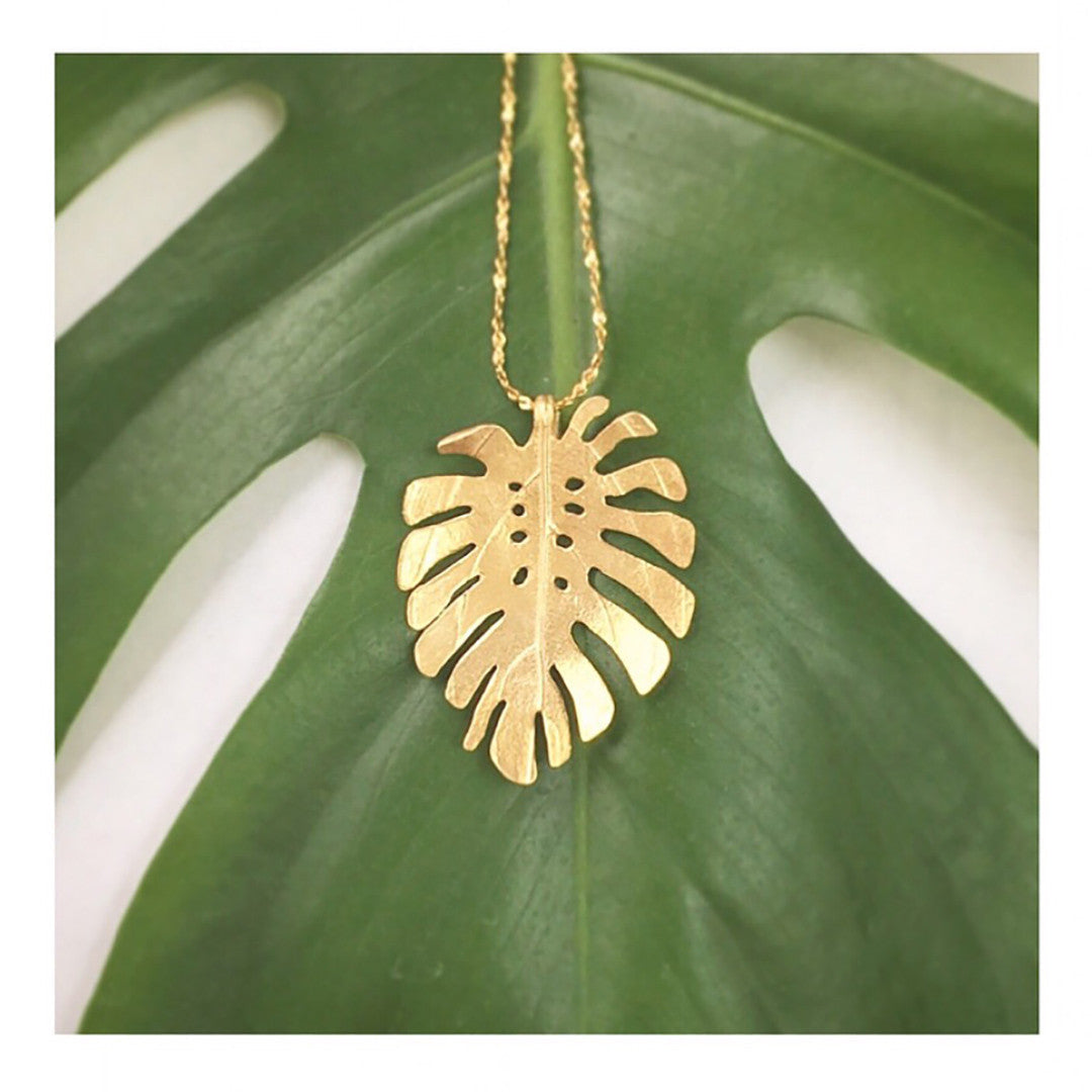 Large Monstera Leaf necklace
