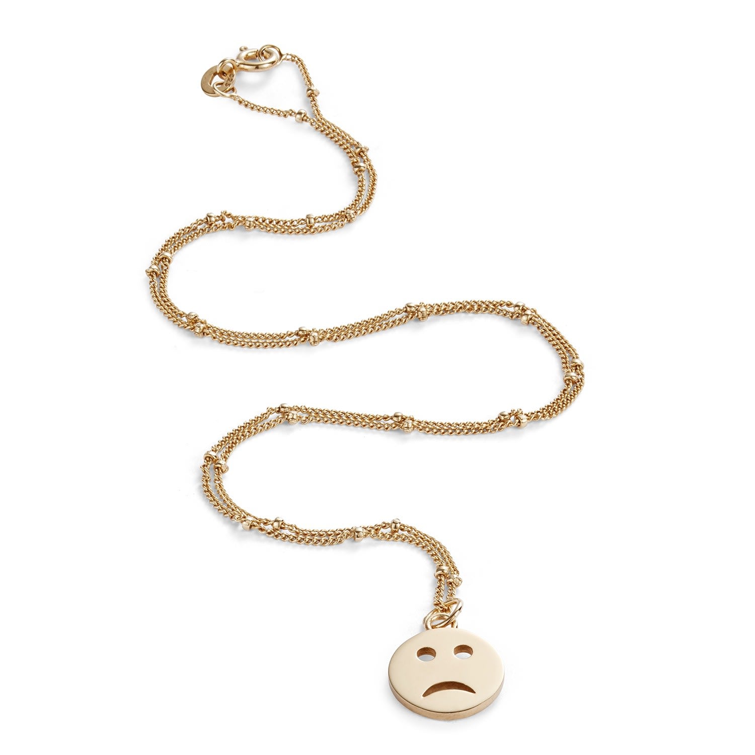 Mood Pendant Necklace Sad - Gold