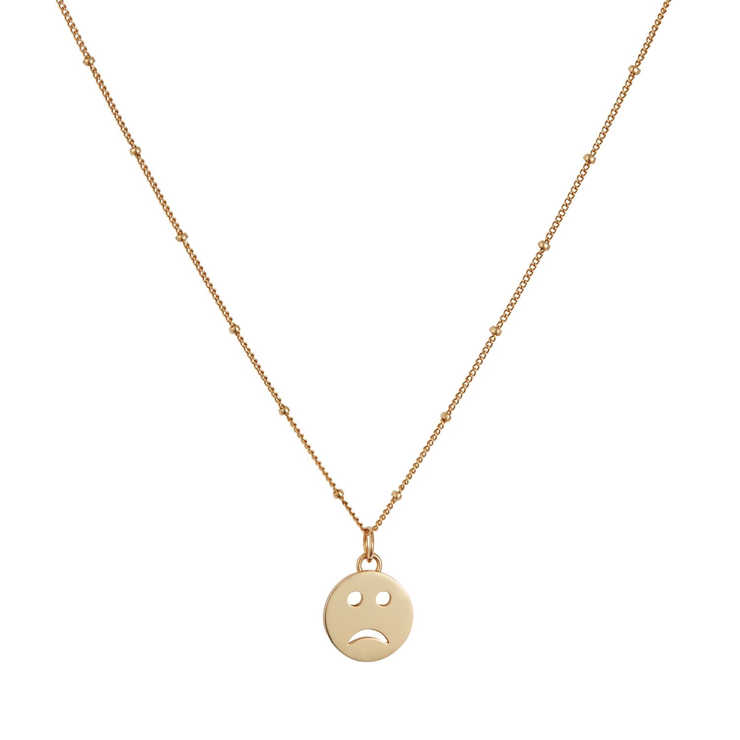Mood Pendant Necklace Sad - Gold