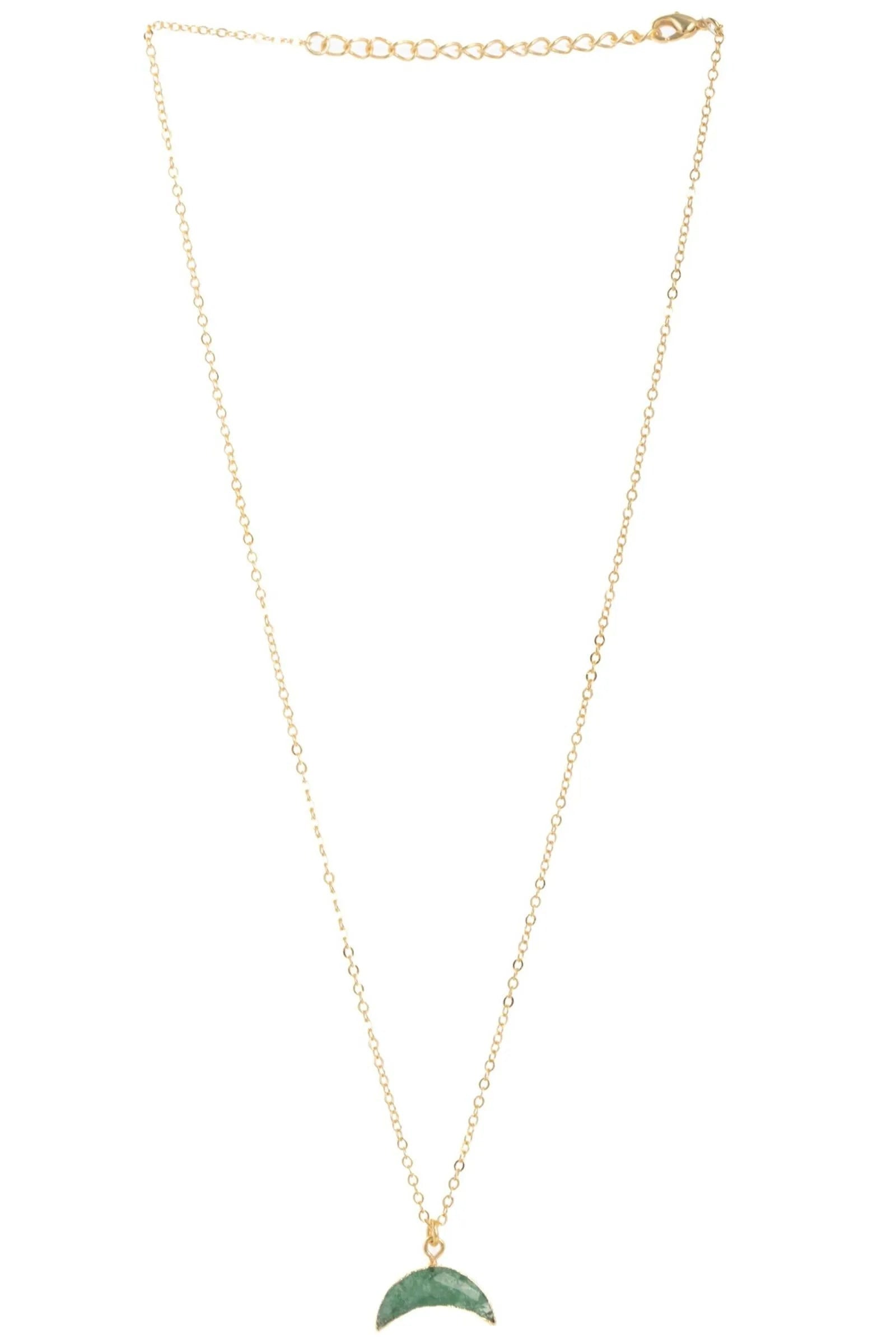 Moon Gemstone Mini Earring And Necklace Set