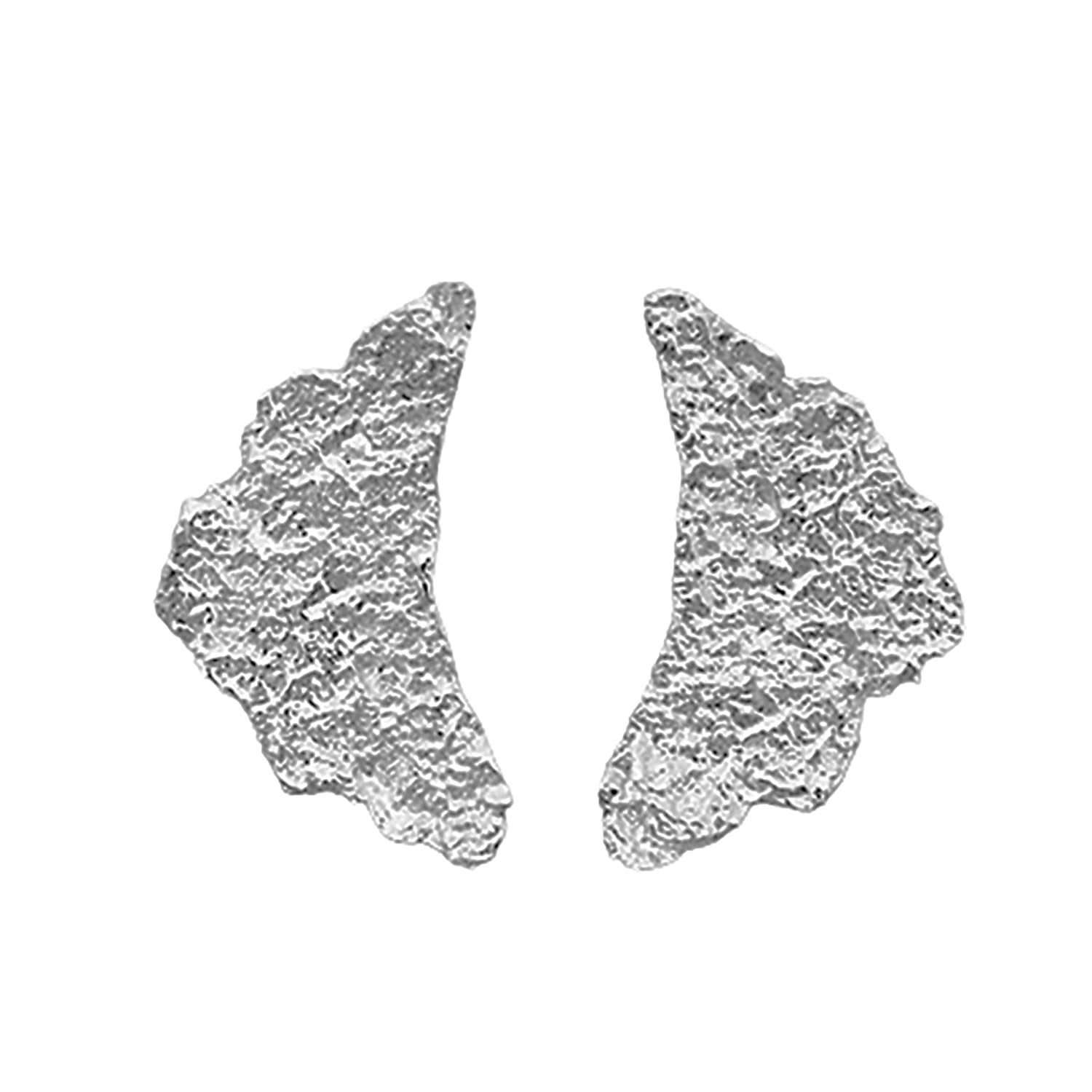 Moon Rock Texture Earring Style - 925 Sterling Silver Rhodium Plated