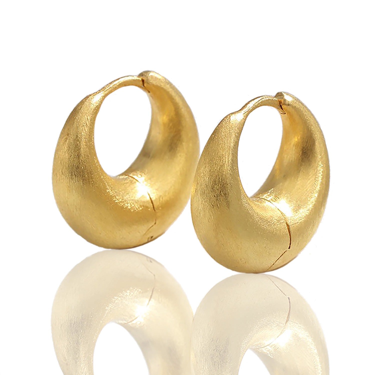 Moon Shape Gold Hoop Earrings