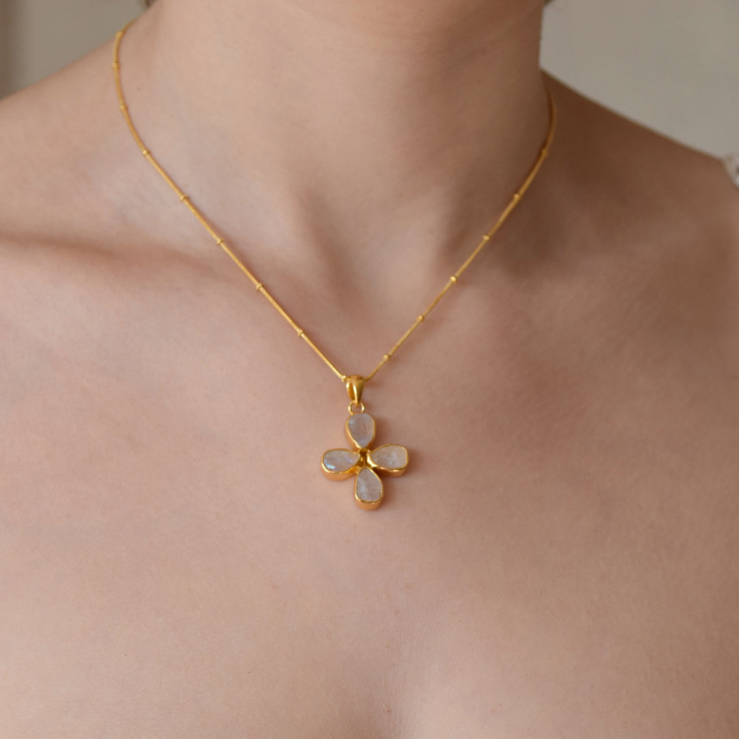 Moonstone Cross Pendant