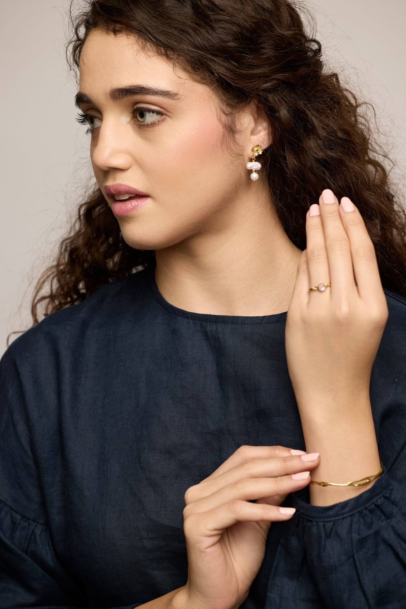 Organic Flow Gold Vermeil Bangle