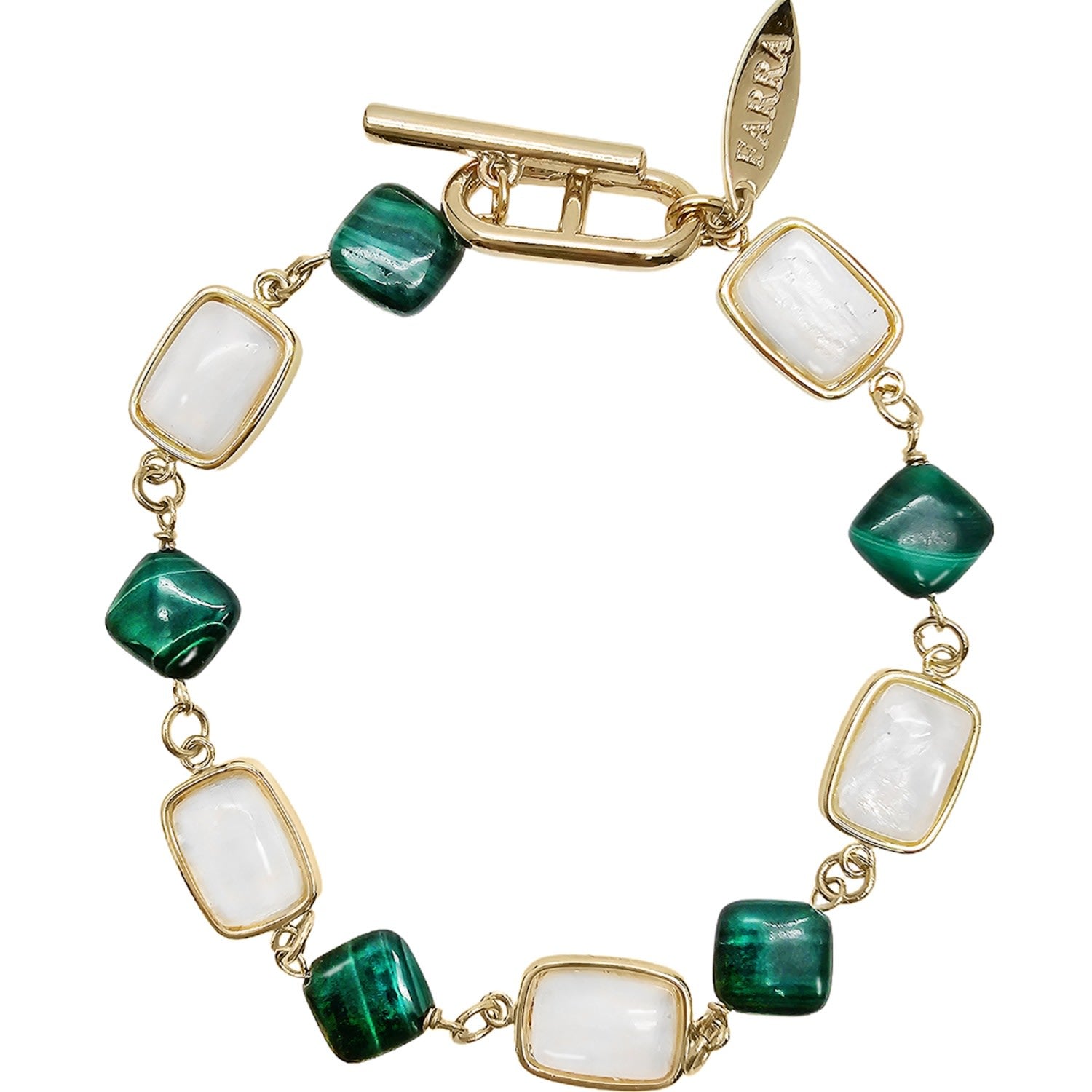 Moonstone With Malachite Gemstone Bracelet