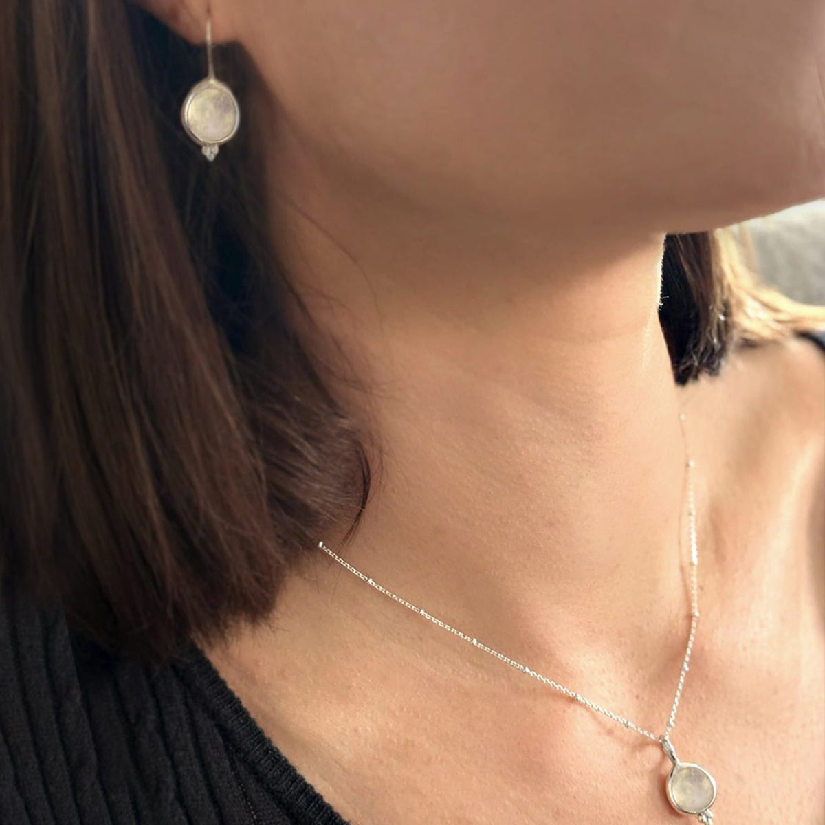 Moonstone ‘You Are Loved’ Hook Earrings In Sterling Silver