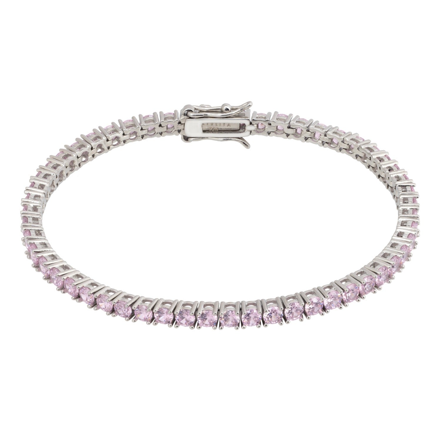 Morganite Tennis Bracelet Silver