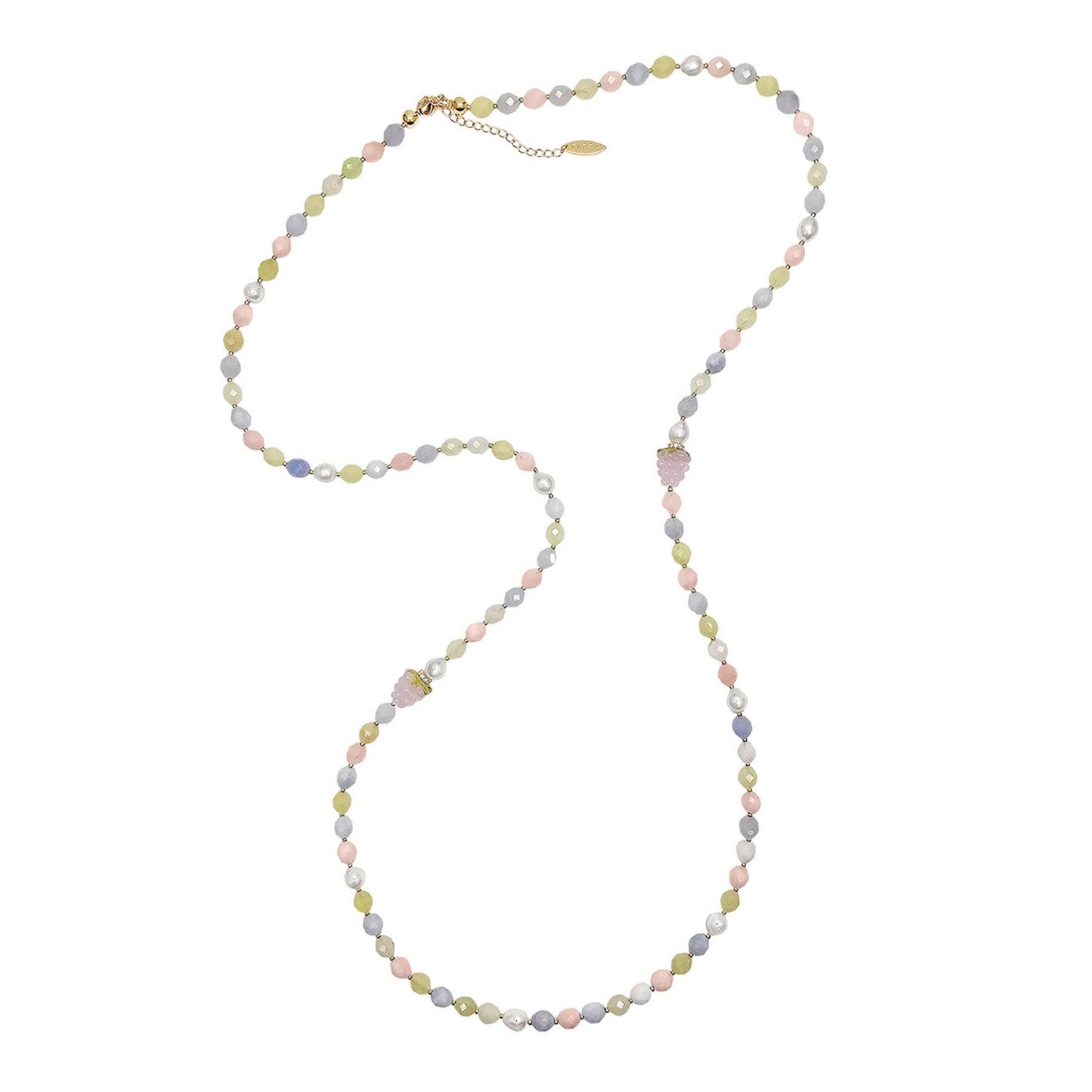 Morganite With Pink Raspberry Long Necklace