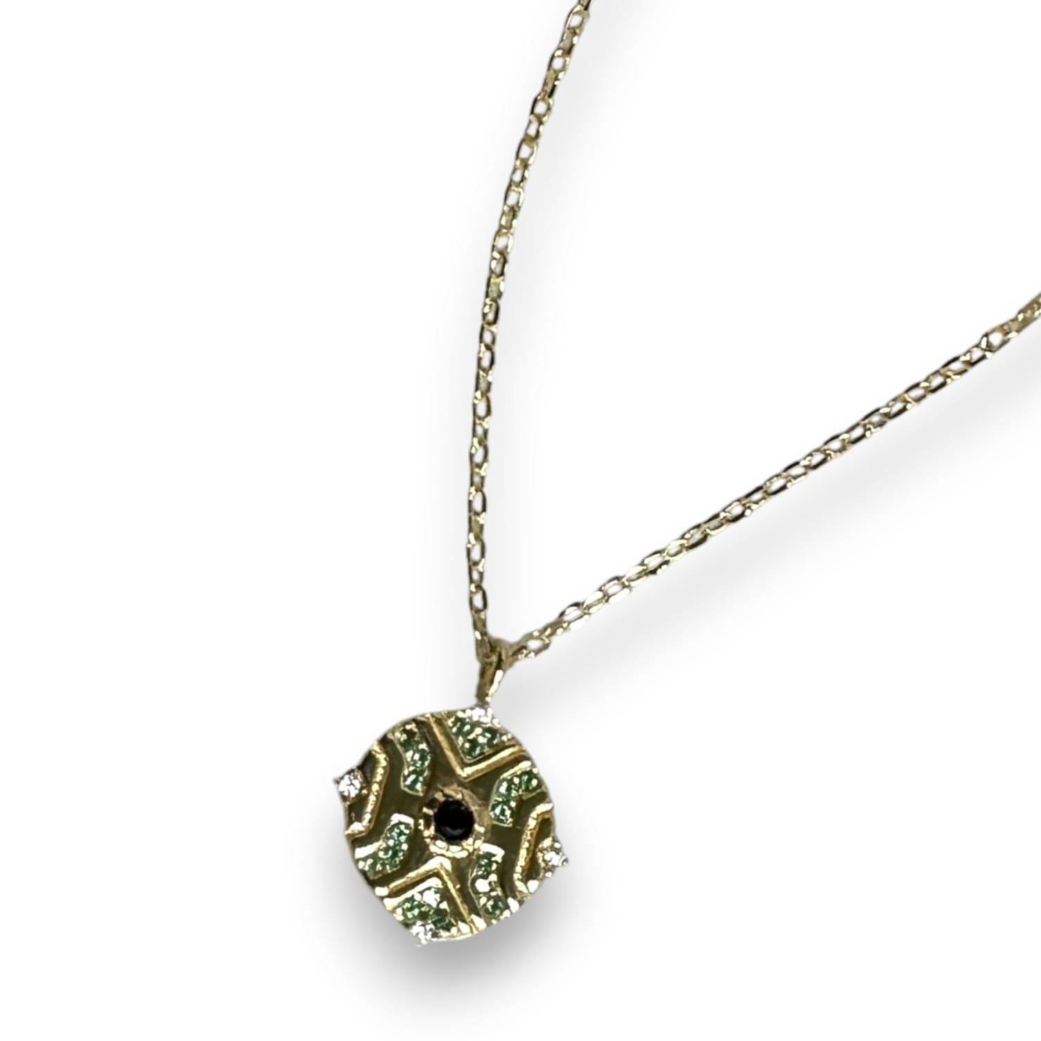 Moroccan Gemstone Pendant Necklace - Gold