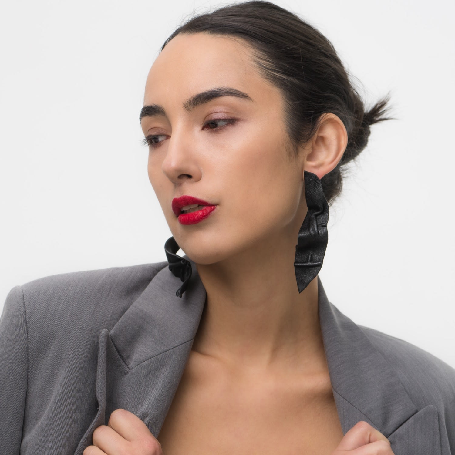 Morph Sculptural Leather Earrings