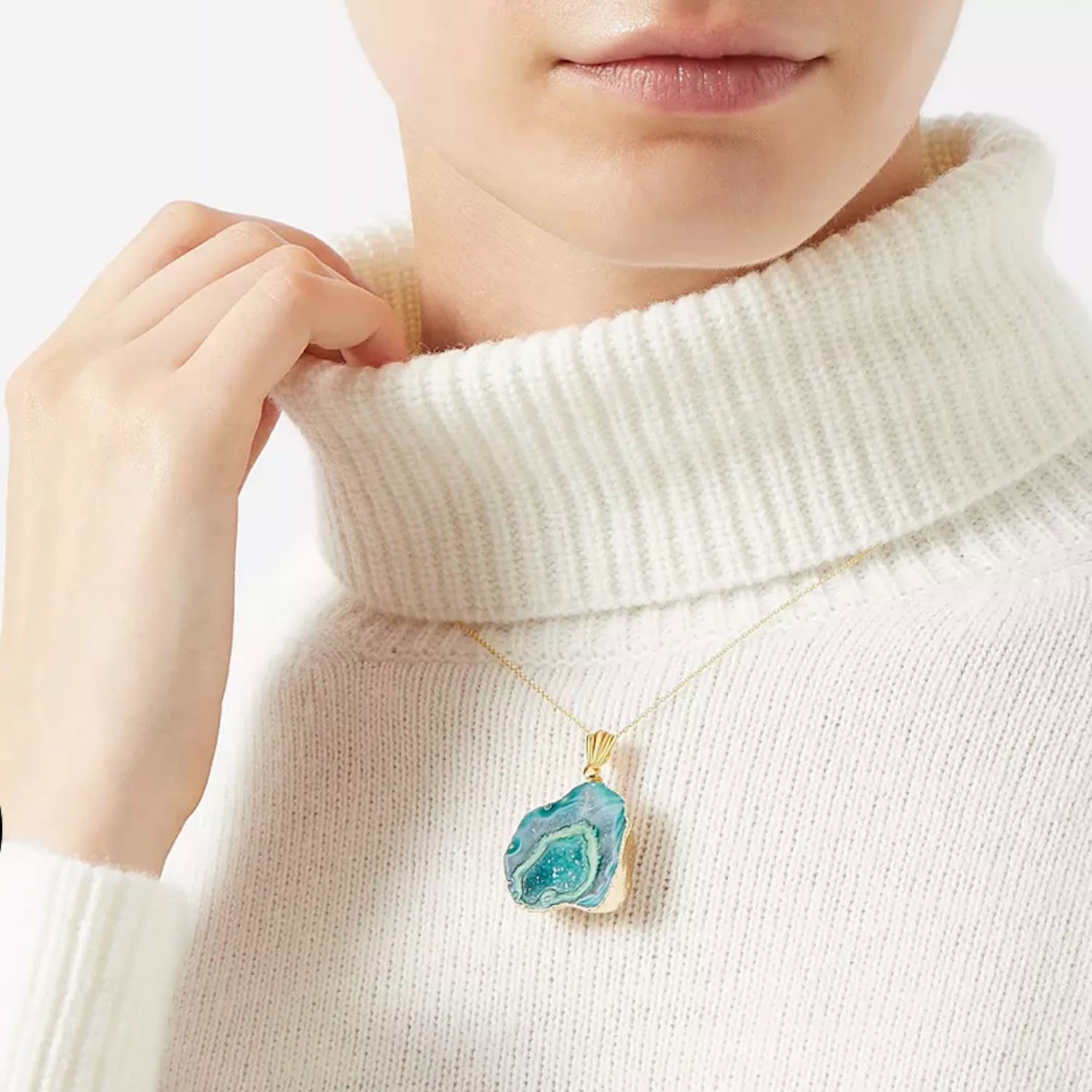 Moss Green Rocks In The Sky Pendant