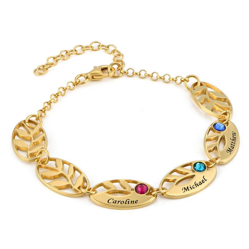 Mother Leaf Bracelet with Engraving in Gold Plating