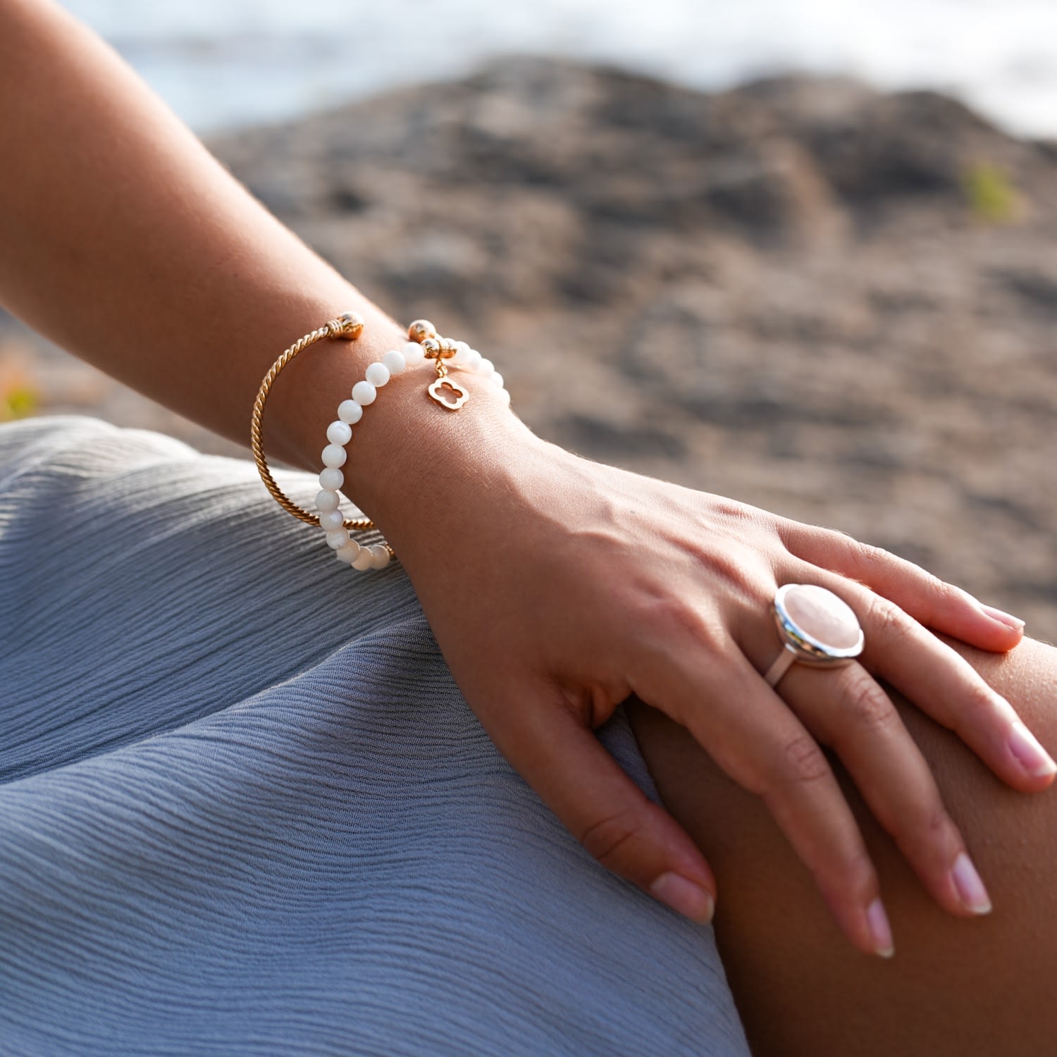 Cable Cuff Bracelet - Gold