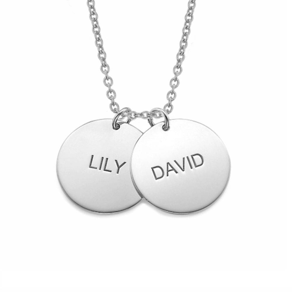 Anniversary Gifts - Personalized Silver Disc Necklace