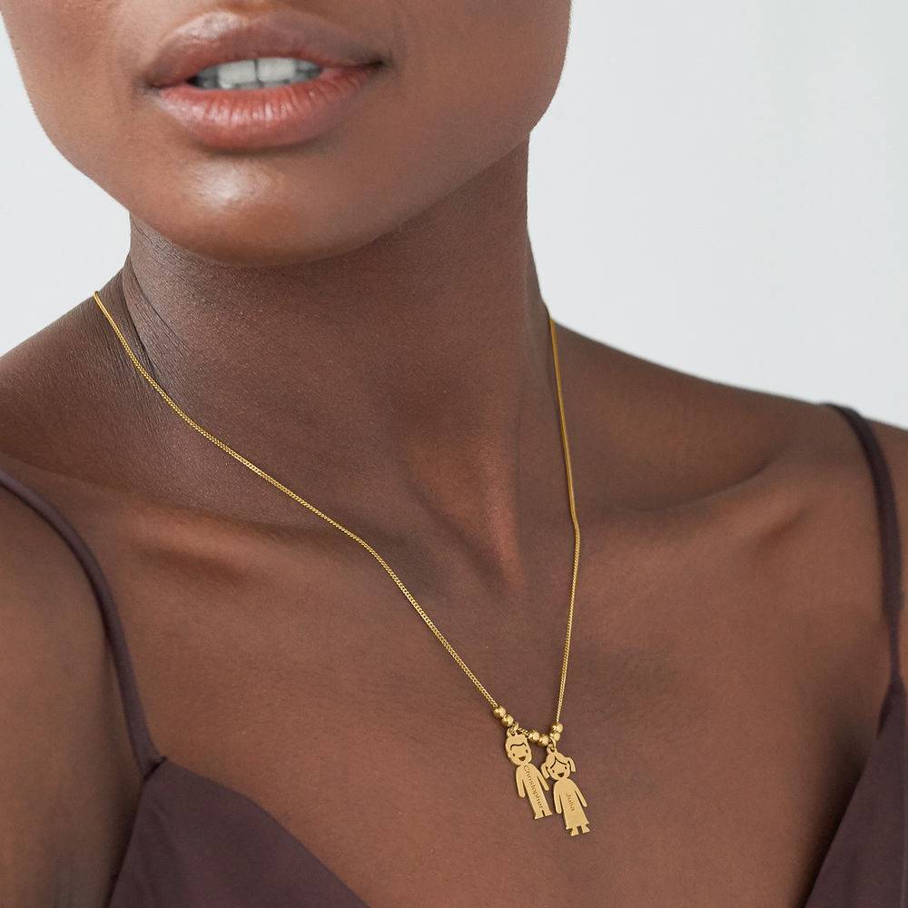Mother's Necklace with Engraved Children Charms - Gift Ideas for Mom - Necklace with Kids Names - Mom Necklace - Unique Gift for Mom