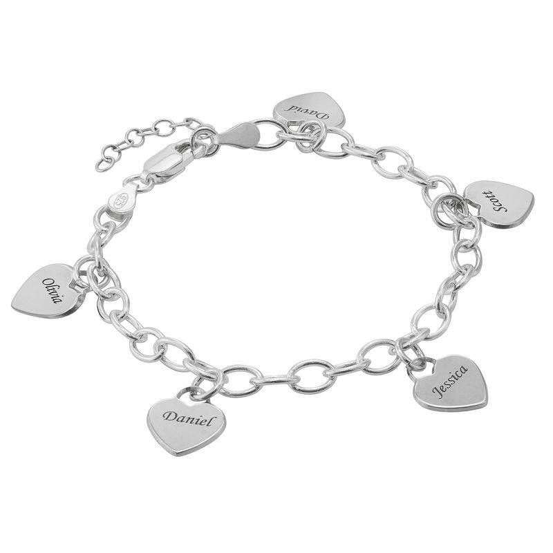 Mother of the Groom Gifts - Mother's Personalized Heart Charm Bracelet