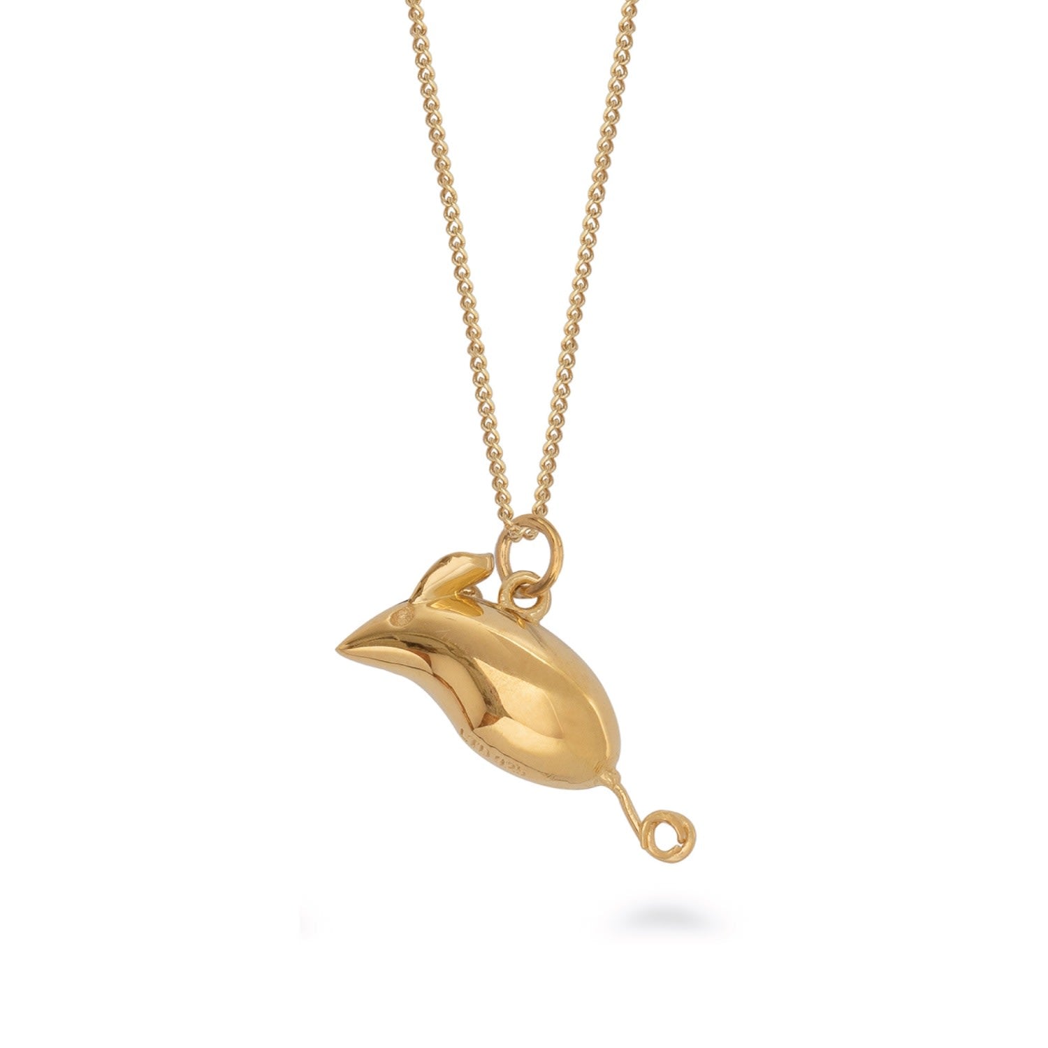 Mouse Pendant Necklace Gold Vermeil